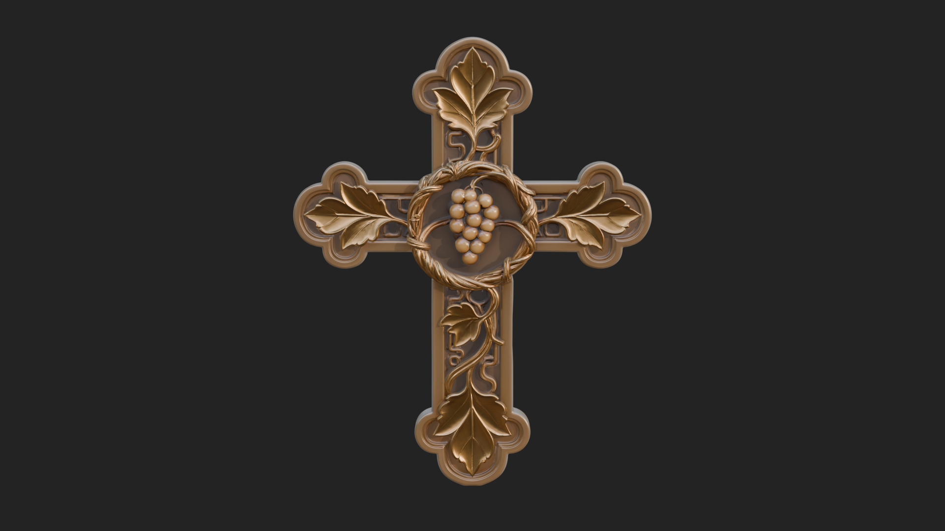 Carved Relief Wall Cross Design 72 3D Print Model 3D Model