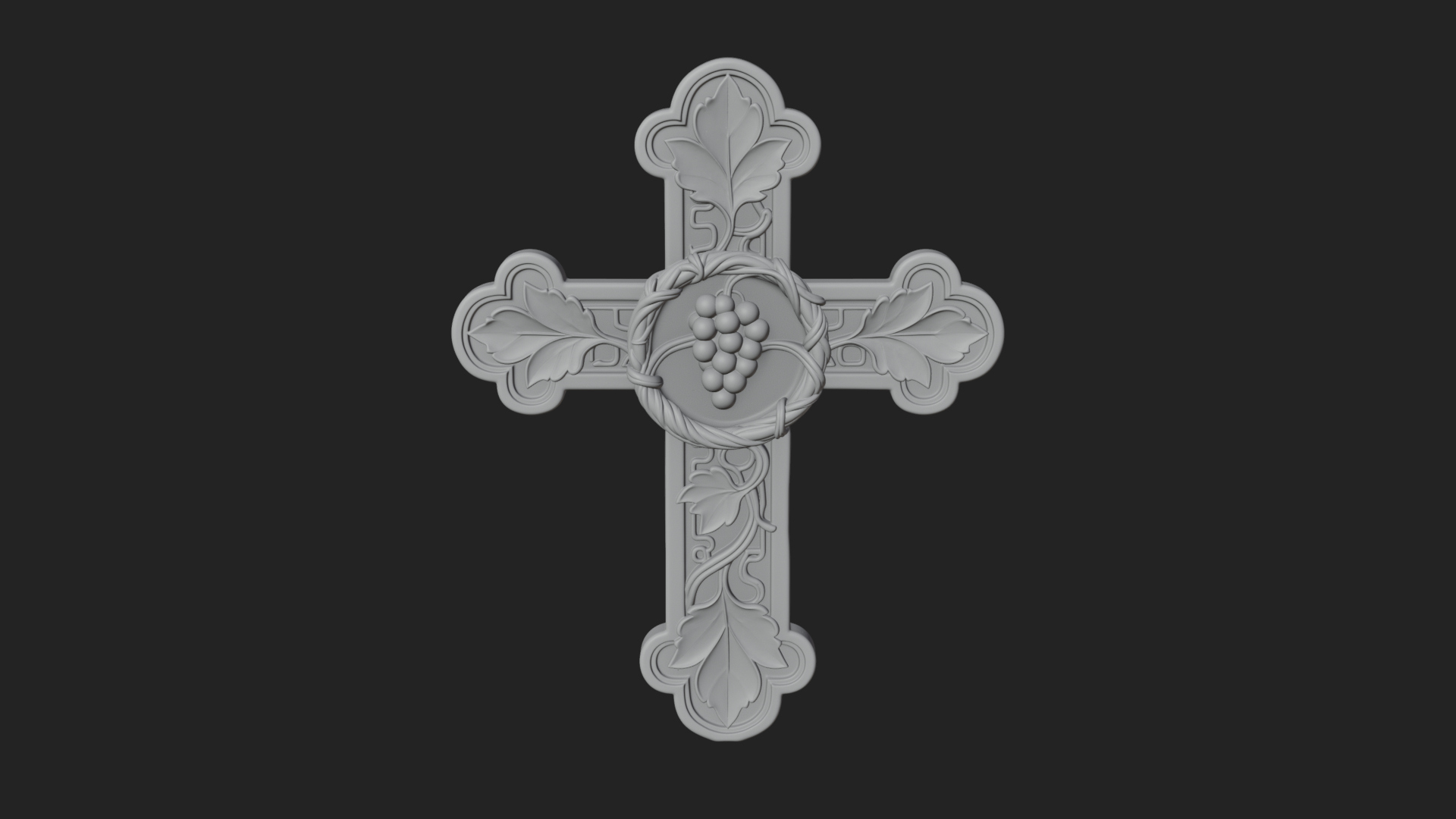 Carved Relief Wall Cross Design 72 3D Print Model 3D Model