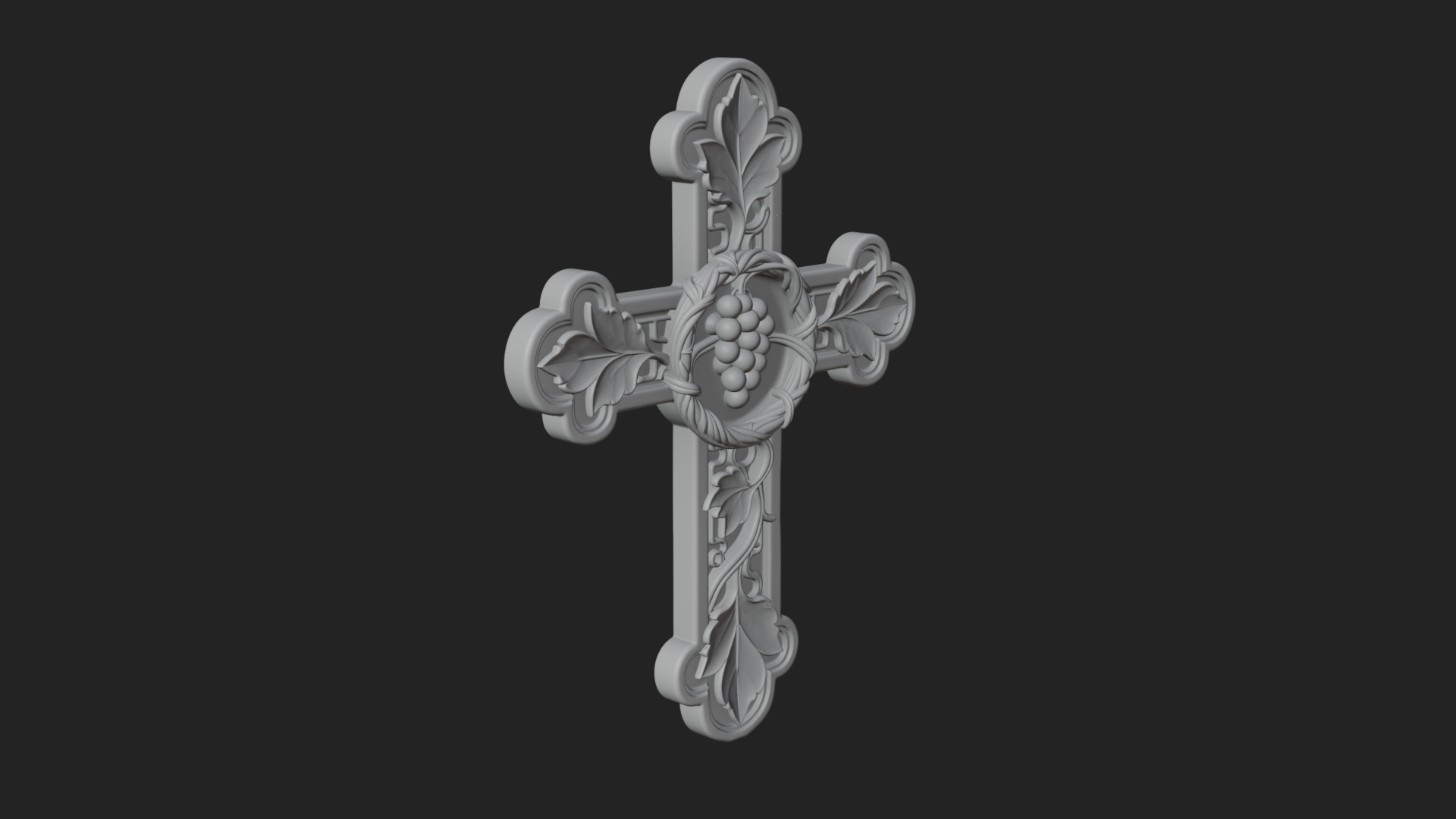 Carved Relief Wall Cross Design 72 3D Print Model 3D Model