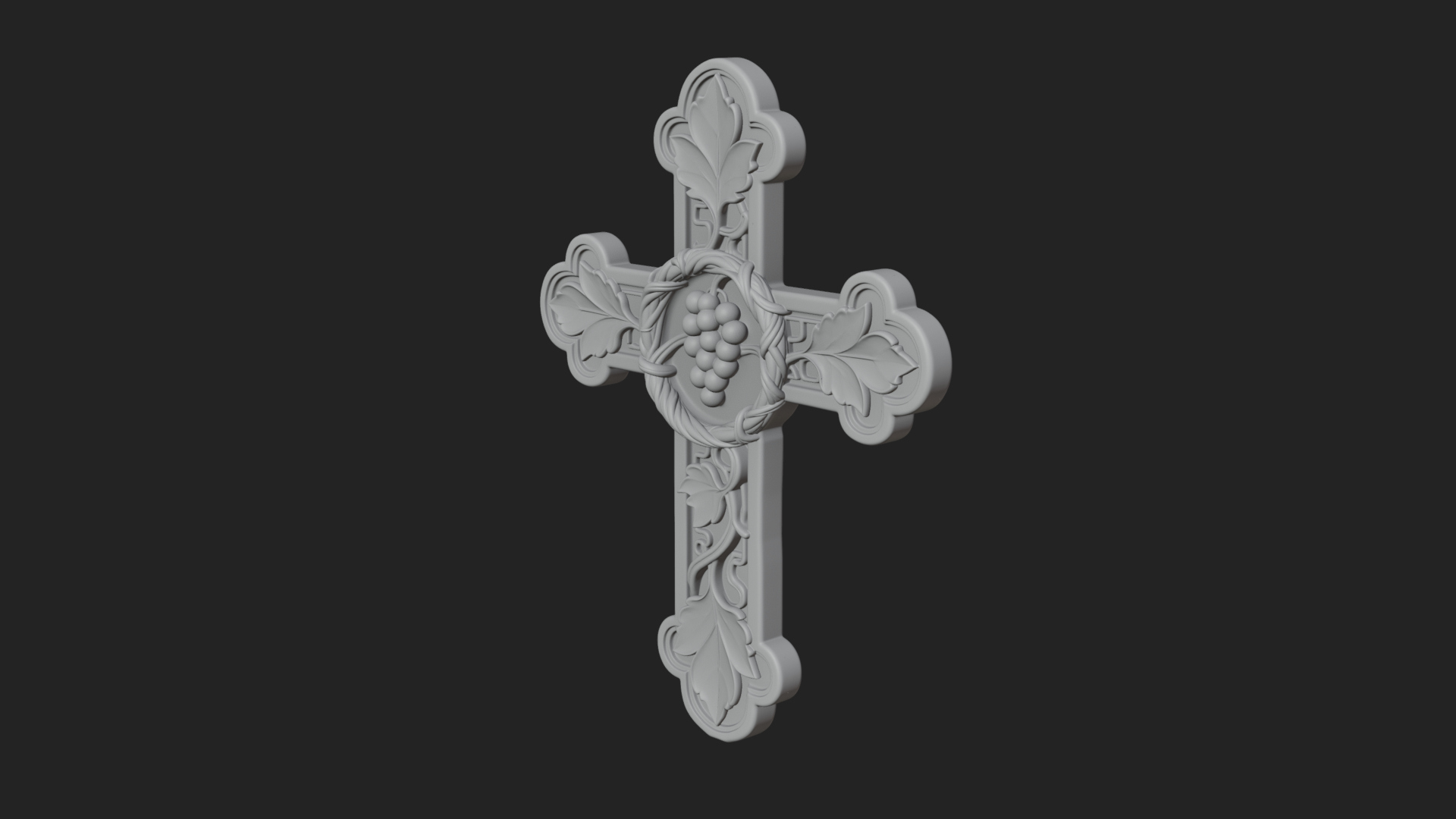 Carved Relief Wall Cross Design 72 3D Print Model 3D Model