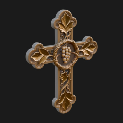 Carved Relief Wall Cross Design 72 3D Print Model