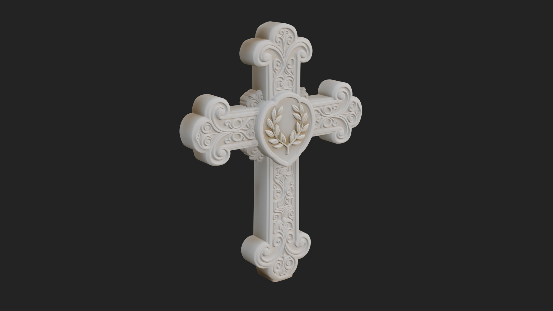 Carved Relief Wall Cross Design 73 3D Print Model 3D Model