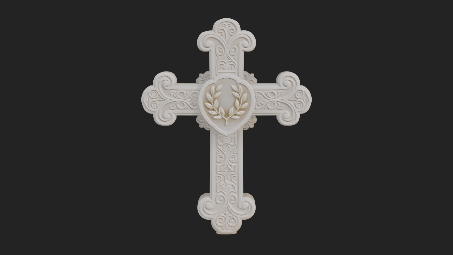 Carved Relief Wall Cross Design 73 3D Print Model 3D Model