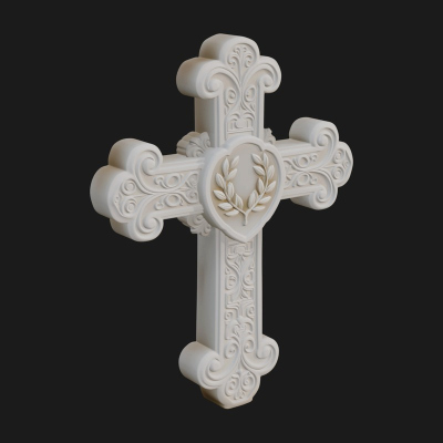 Carved Relief Wall Cross Design 73 3D Print Model
