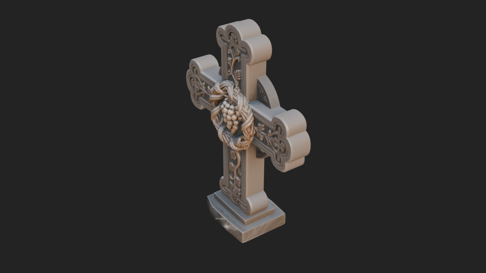 Carved Relief Wall Cross Design 74 3D Print Model 3D Model