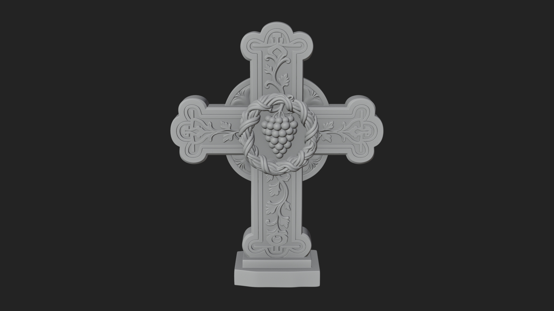 Carved Relief Wall Cross Design 74 3D Print Model 3D Model
