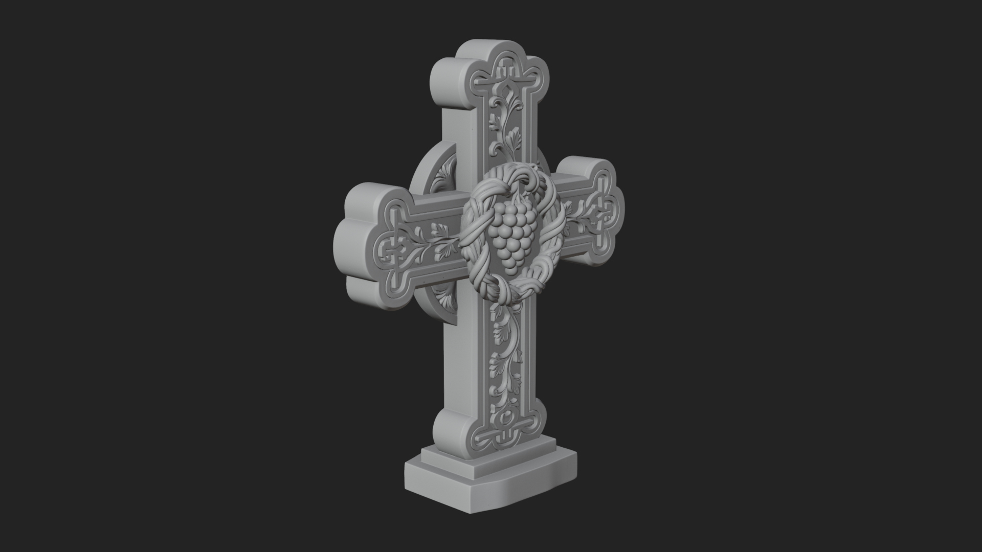Carved Relief Wall Cross Design 74 3D Print Model 3D Model