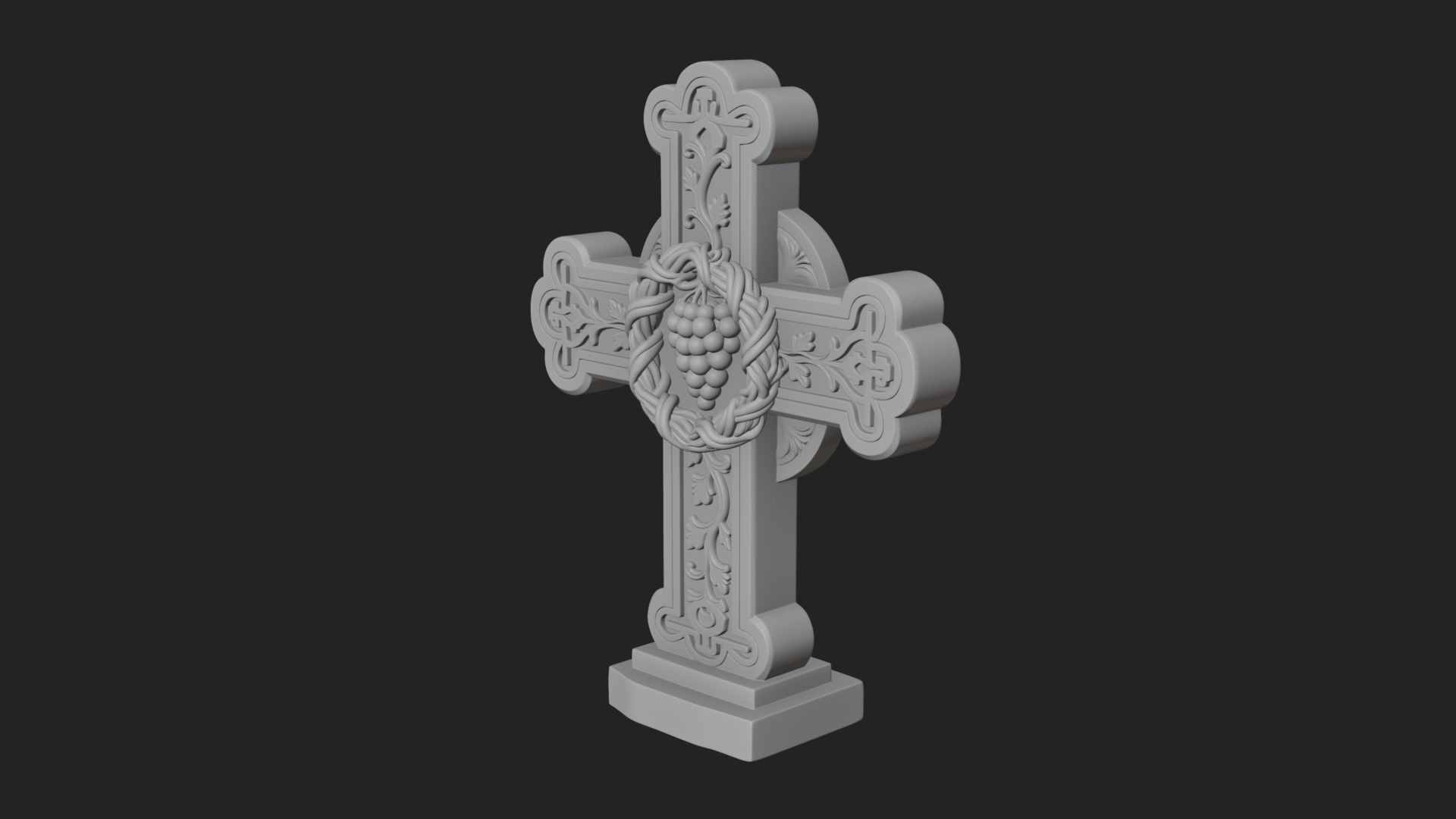 Carved Relief Wall Cross Design 74 3D Print Model 3D Model
