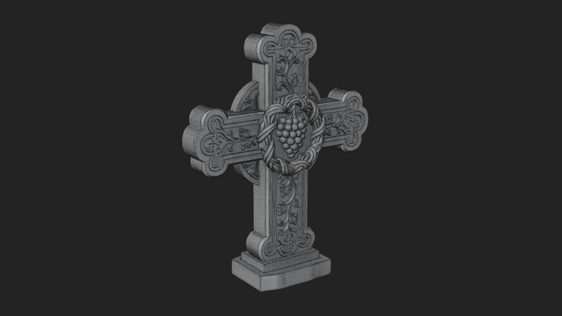 Carved Relief Wall Cross Design 74 3D Print Model 3D Model