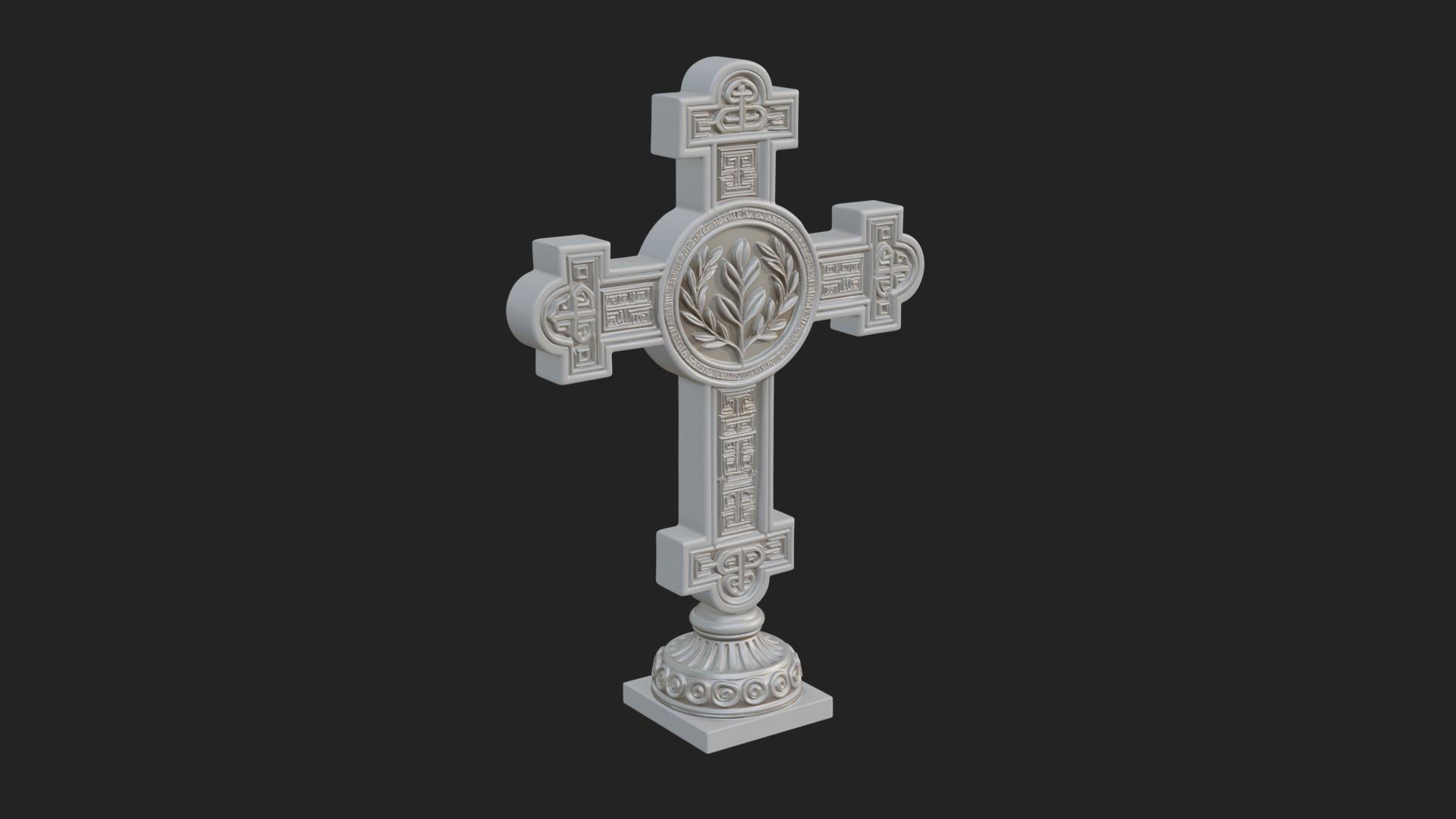 Carved Relief Wall Cross Design 75 3D Print Model 3D Model