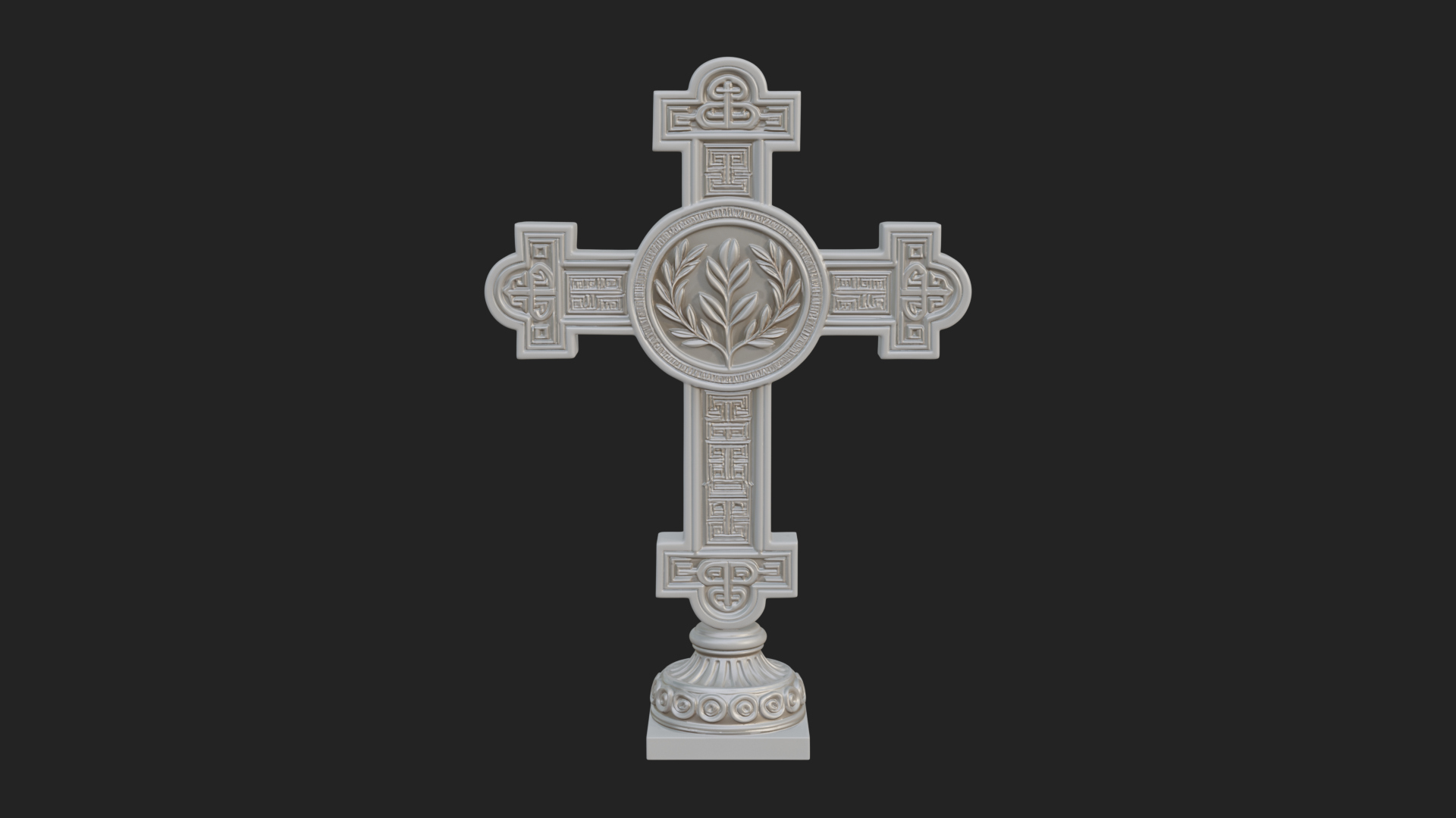 Carved Relief Wall Cross Design 75 3D Print Model 3D Model