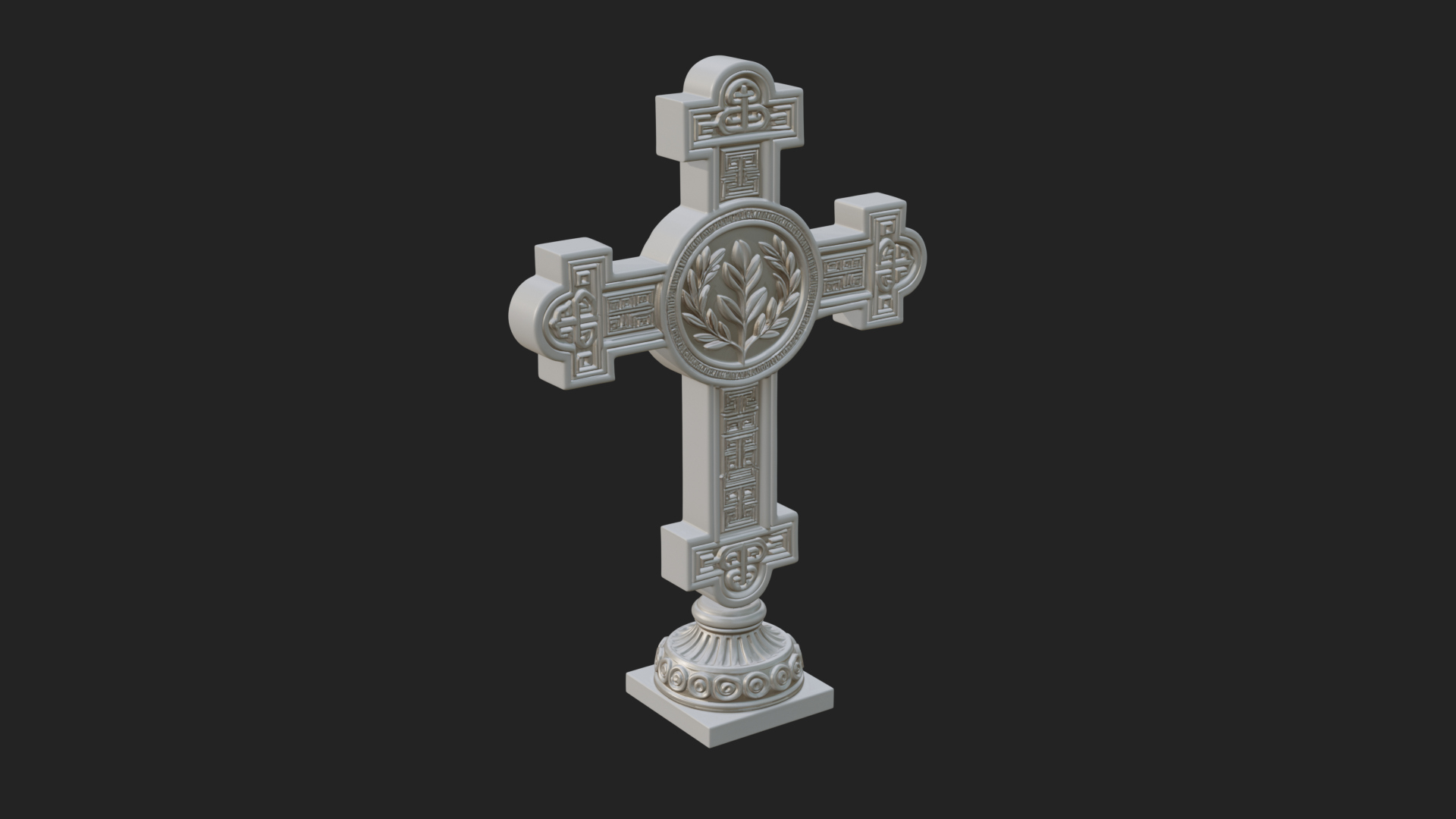 Carved Relief Wall Cross Design 75 3D Print Model 3D Model