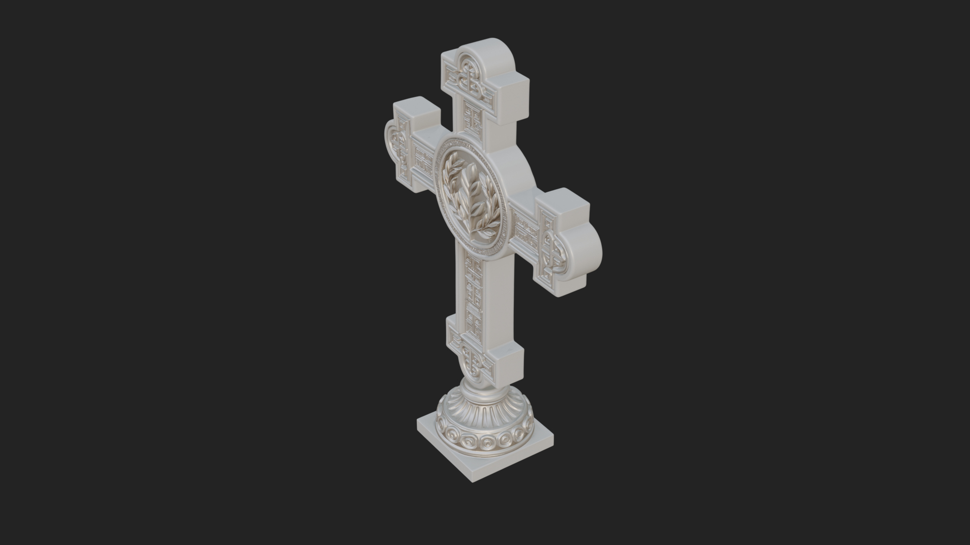 Carved Relief Wall Cross Design 75 3D Print Model 3D Model