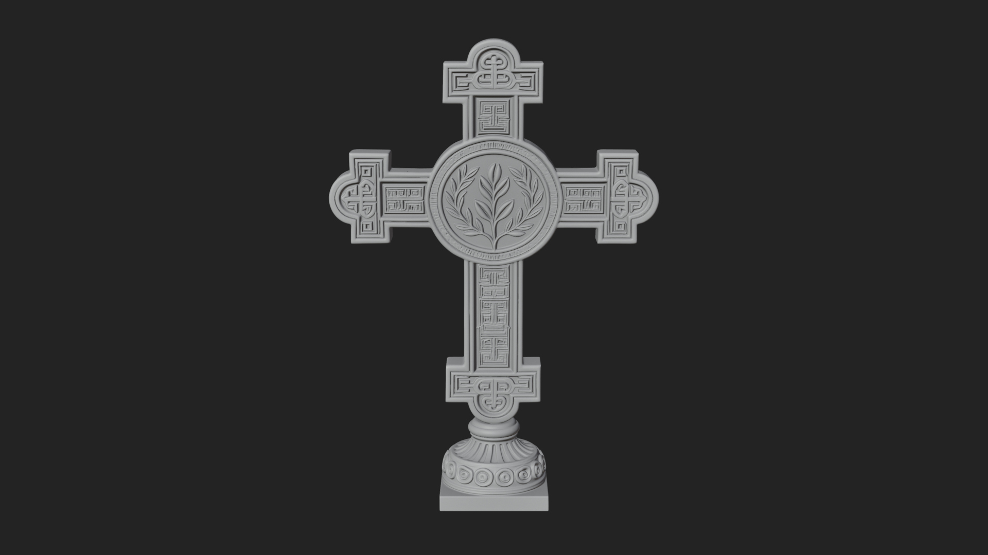 Carved Relief Wall Cross Design 75 3D Print Model 3D Model