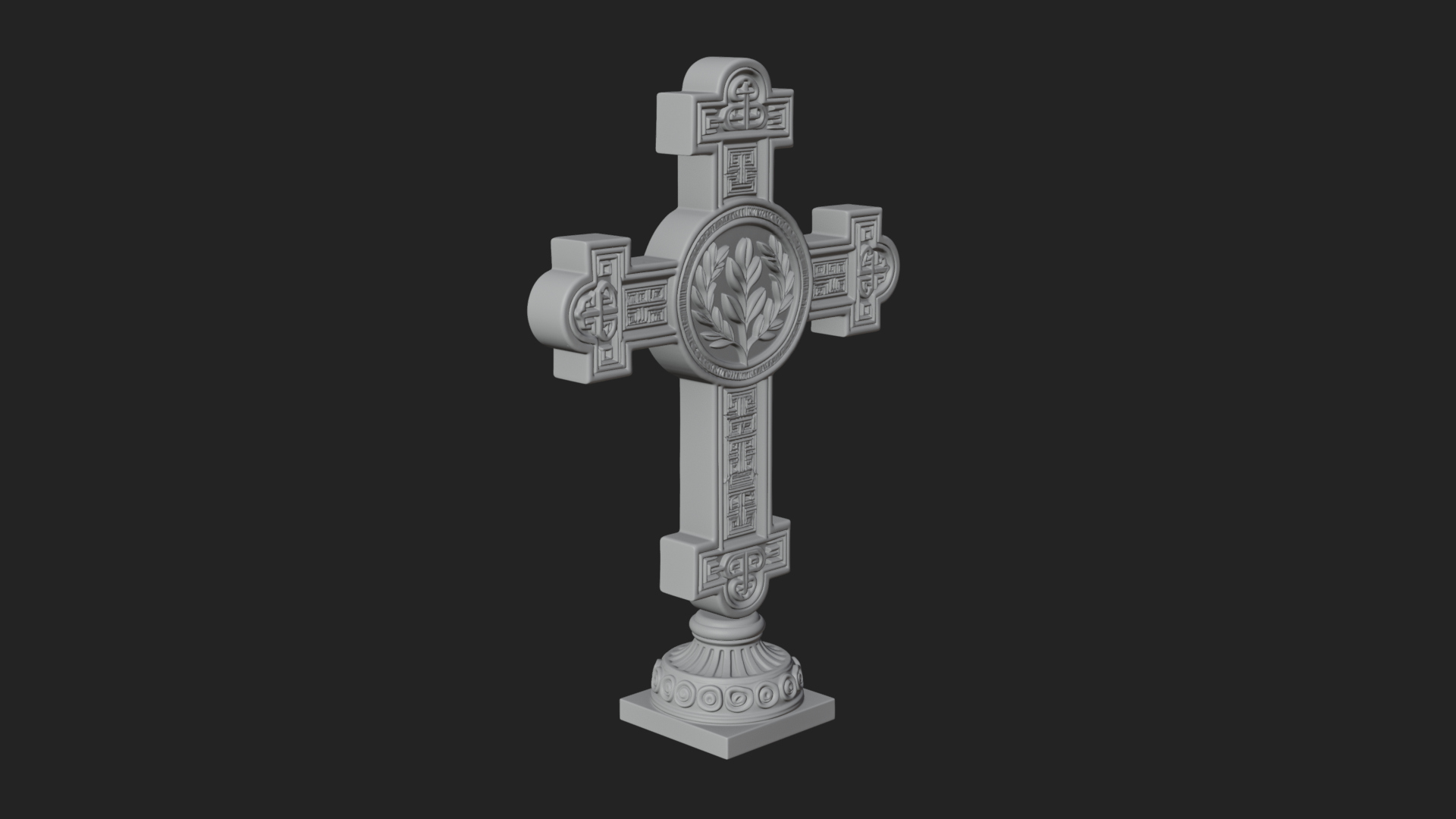 Carved Relief Wall Cross Design 75 3D Print Model 3D Model