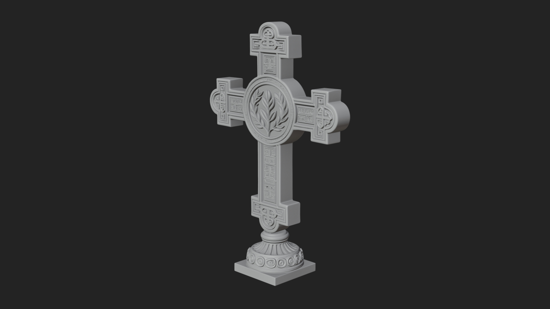 Carved Relief Wall Cross Design 75 3D Print Model 3D Model