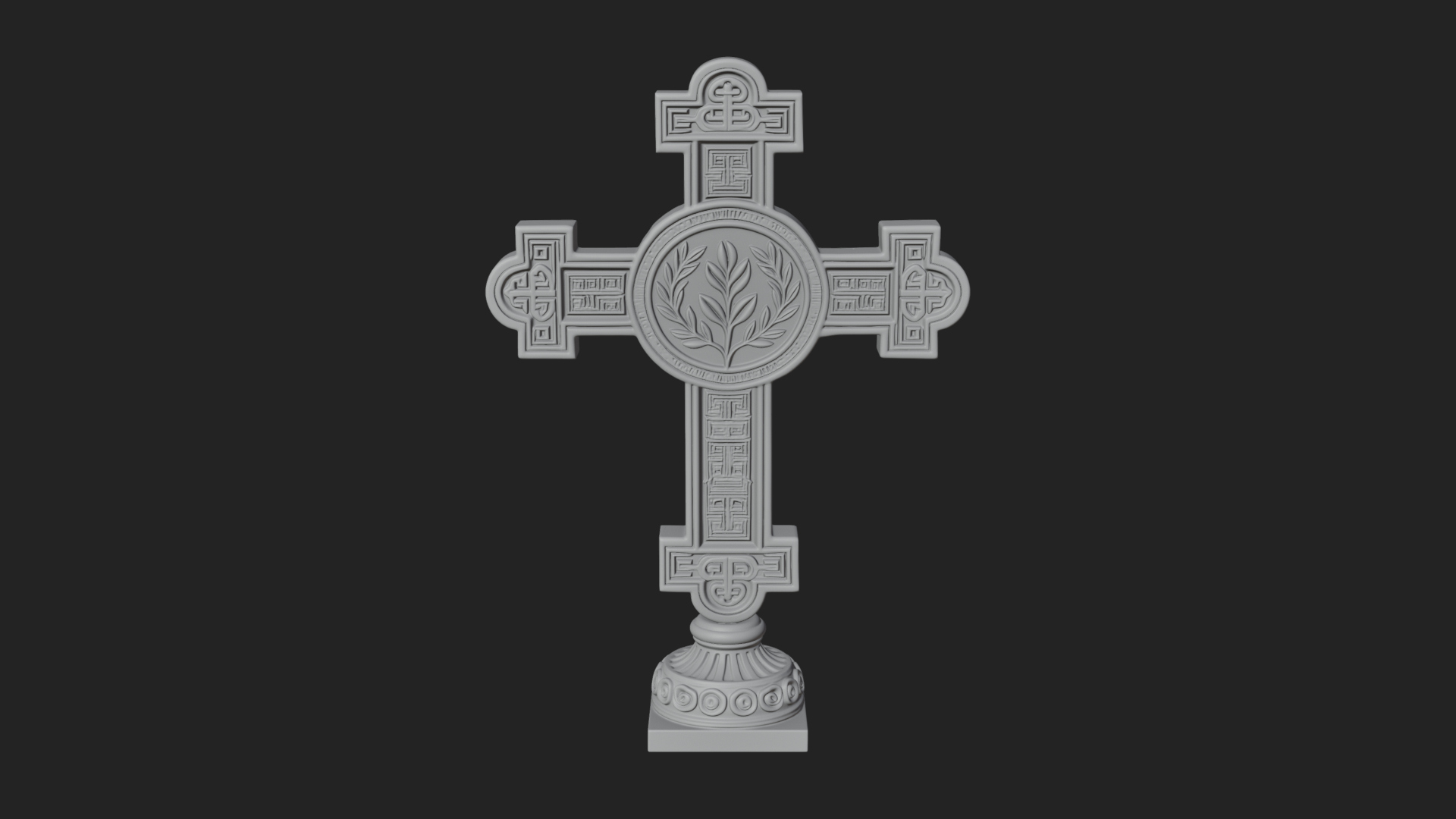 Carved Relief Wall Cross Design 75 3D Print Model 3D Model