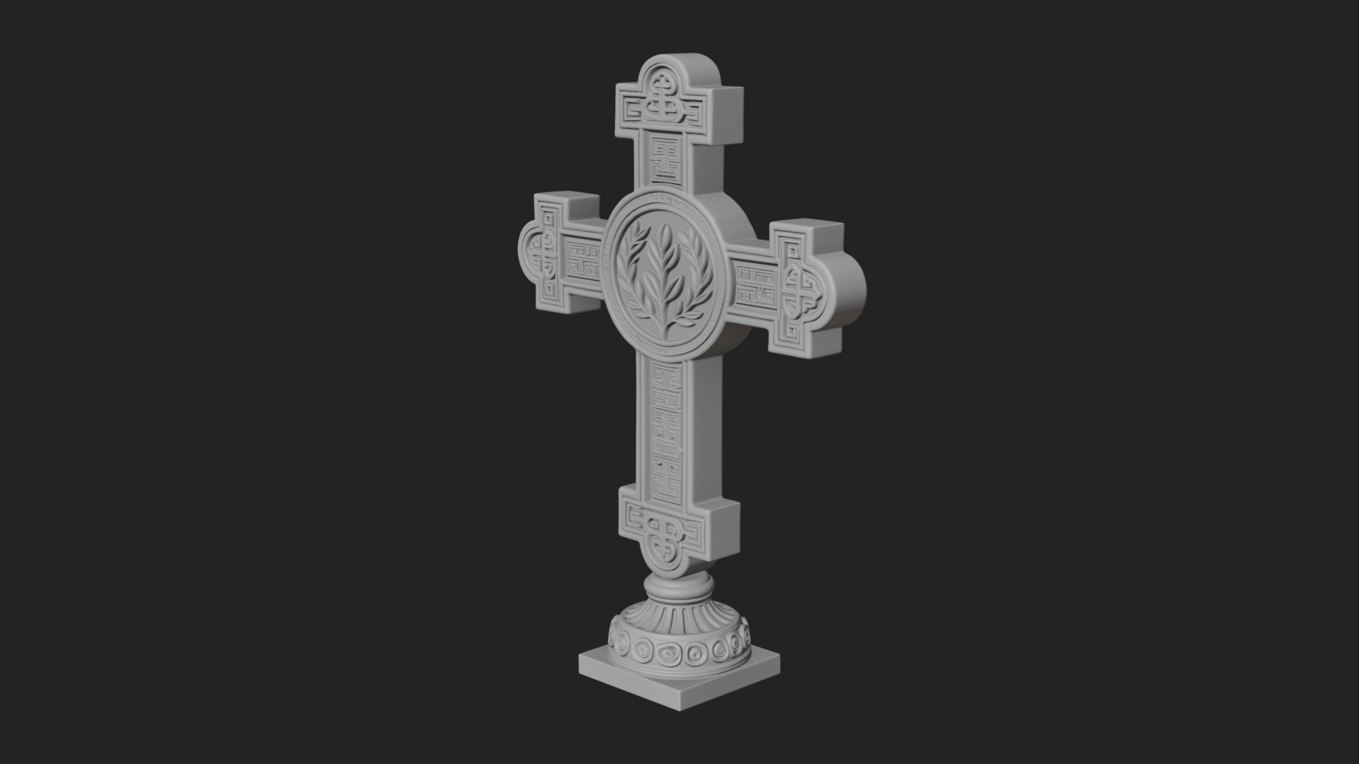 Carved Relief Wall Cross Design 75 3D Print Model 3D Model