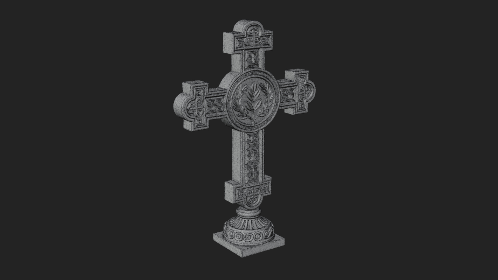 Carved Relief Wall Cross Design 75 3D Print Model 3D Model