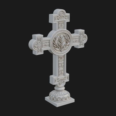 Carved Relief Wall Cross Design 75 3D Print Model