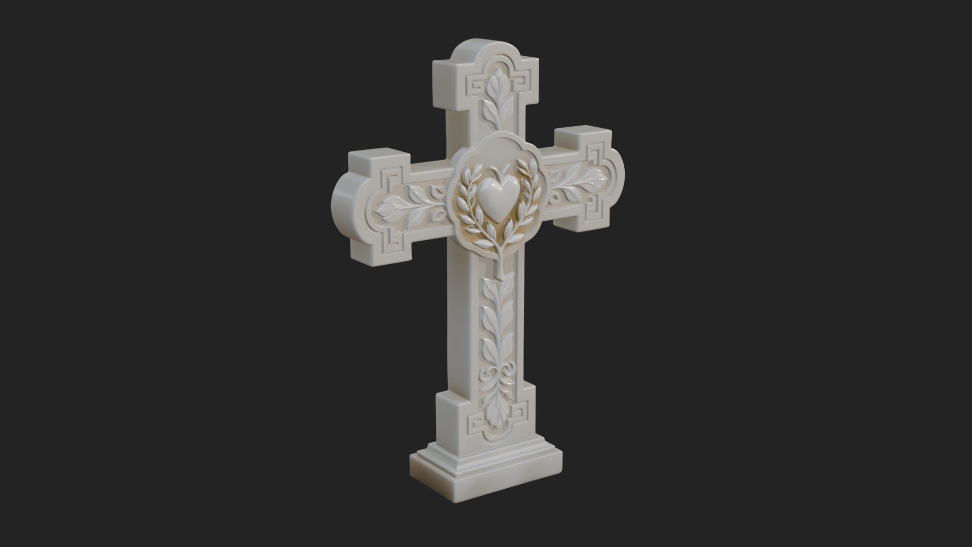 Carved Relief Wall Cross Design 76 3D Print Model 3D Model