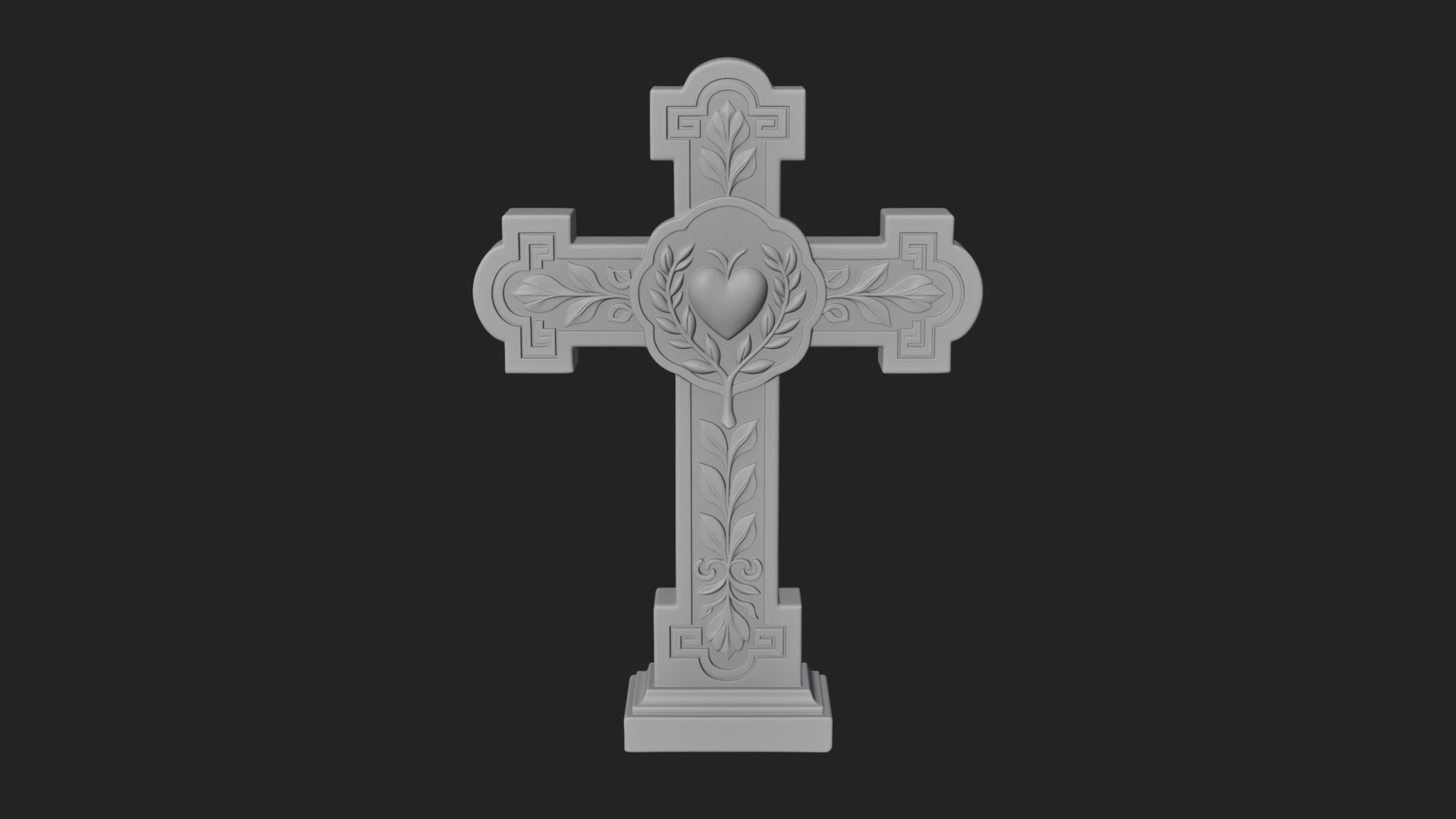 Carved Relief Wall Cross Design 76 3D Print Model 3D Model