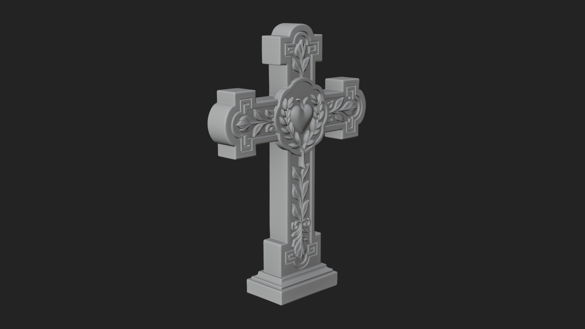 Carved Relief Wall Cross Design 76 3D Print Model 3D Model