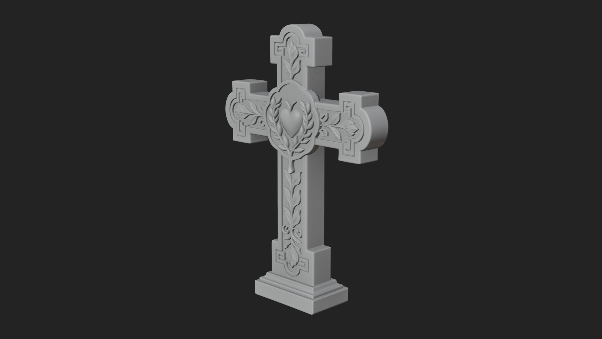 Carved Relief Wall Cross Design 76 3D Print Model 3D Model
