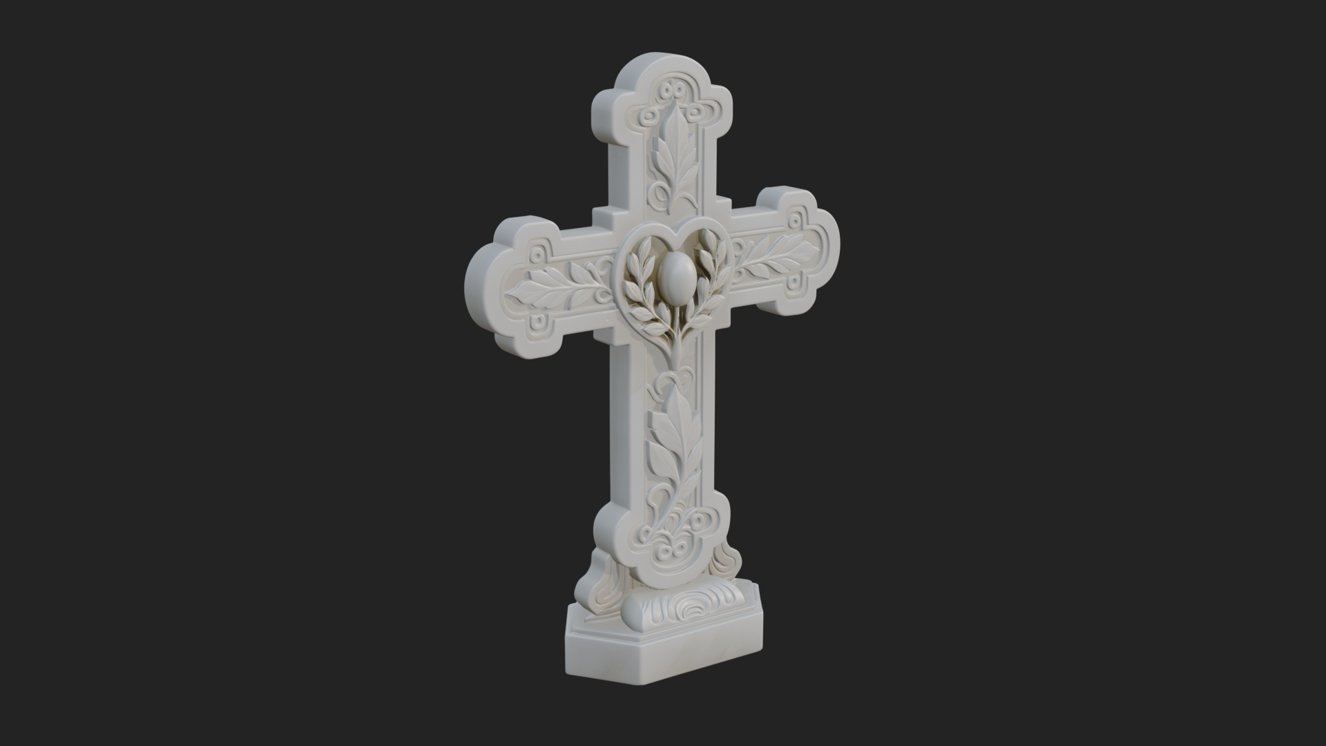 Carved Relief Wall Cross Design 77 3D Print Model 3D Model