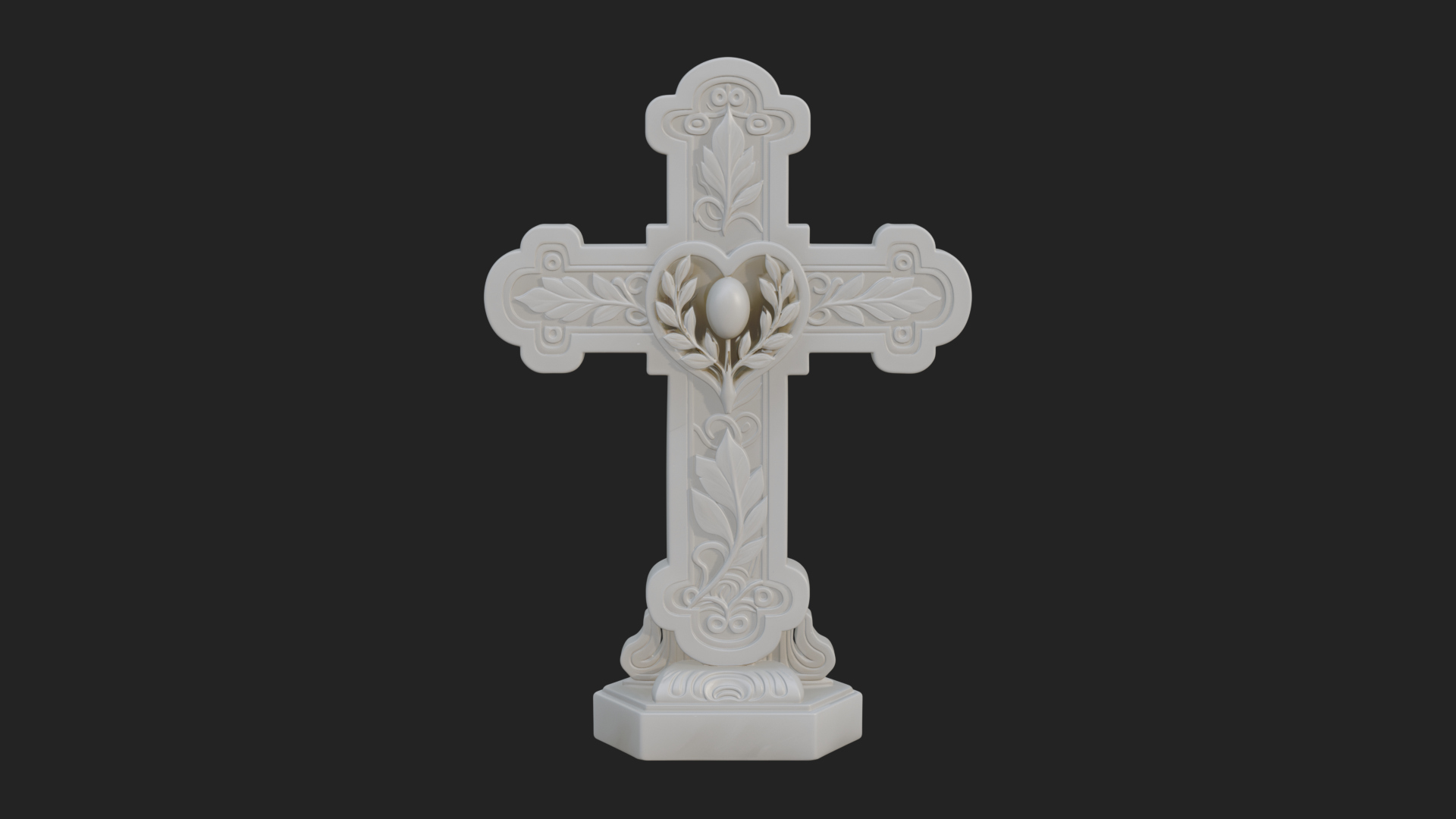 Carved Relief Wall Cross Design 77 3D Print Model 3D Model
