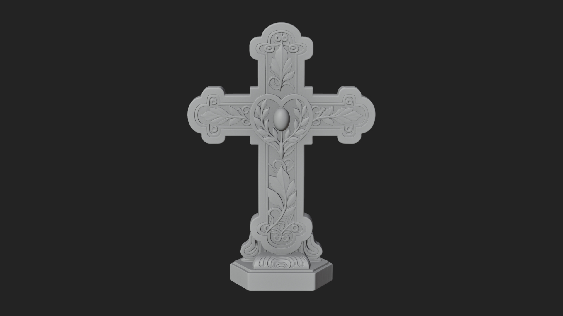 Carved Relief Wall Cross Design 77 3D Print Model 3D Model