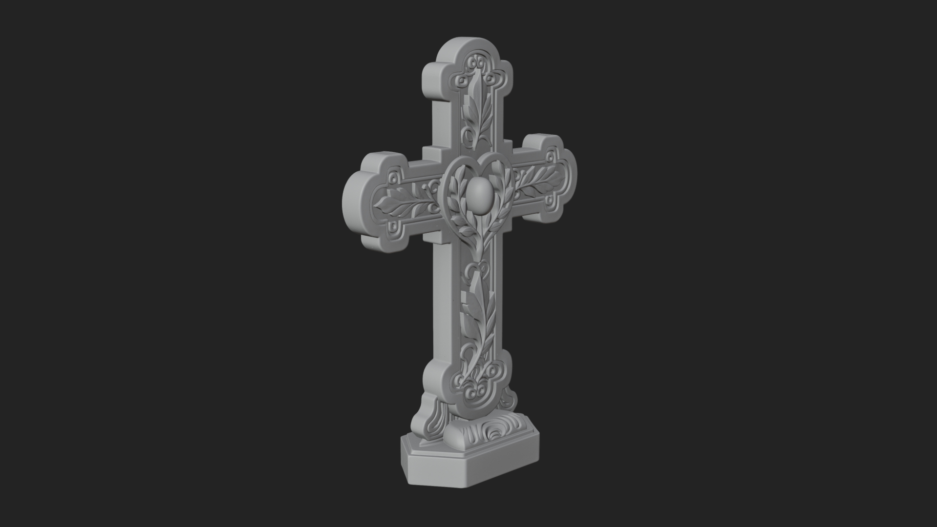 Carved Relief Wall Cross Design 77 3D Print Model 3D Model