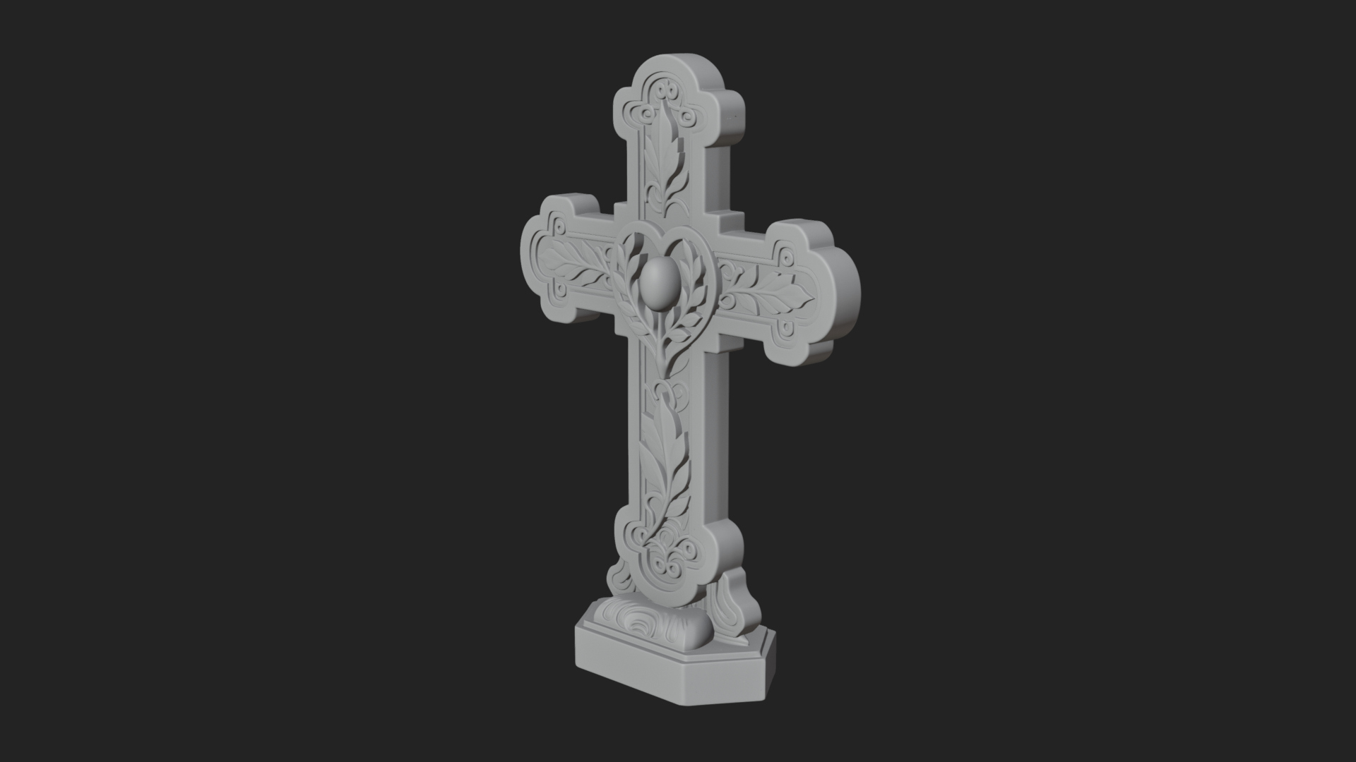 Carved Relief Wall Cross Design 77 3D Print Model 3D Model