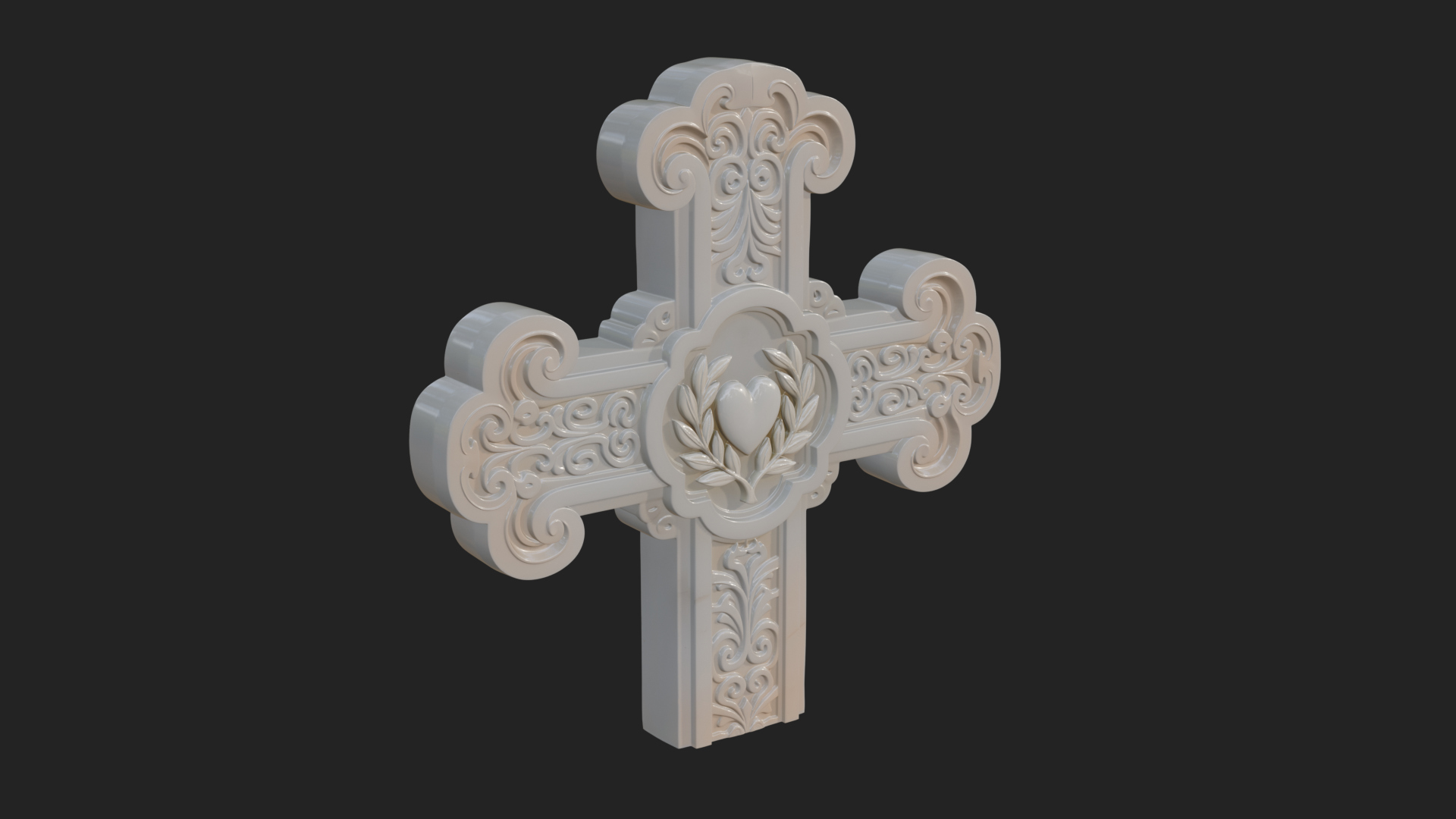 Carved Relief Wall Cross Design 78 3D Print Model 3D Model