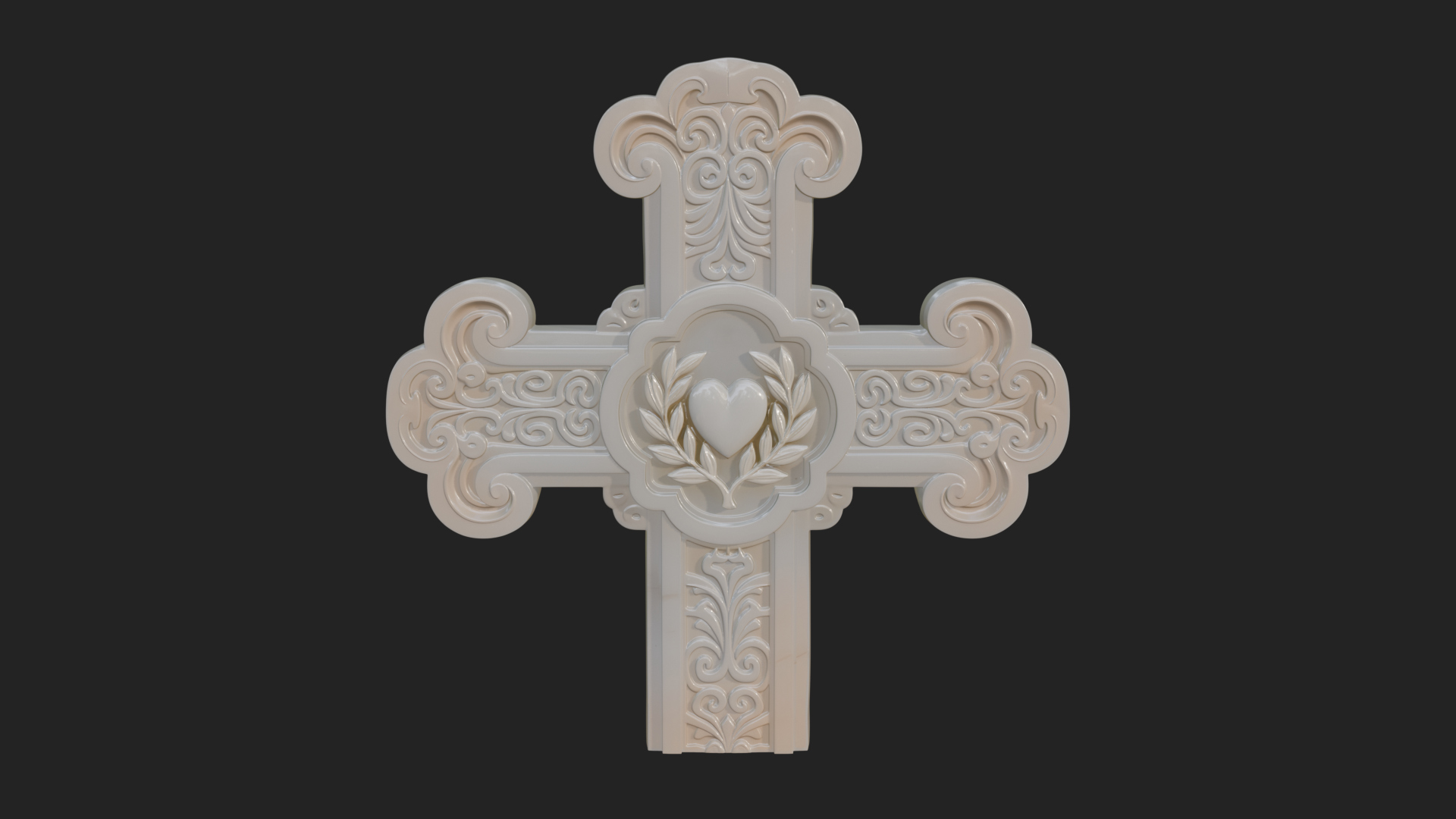 Carved Relief Wall Cross Design 78 3D Print Model 3D Model