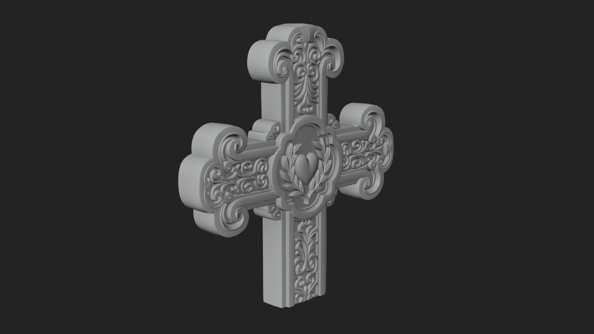 Carved Relief Wall Cross Design 78 3D Print Model 3D Model