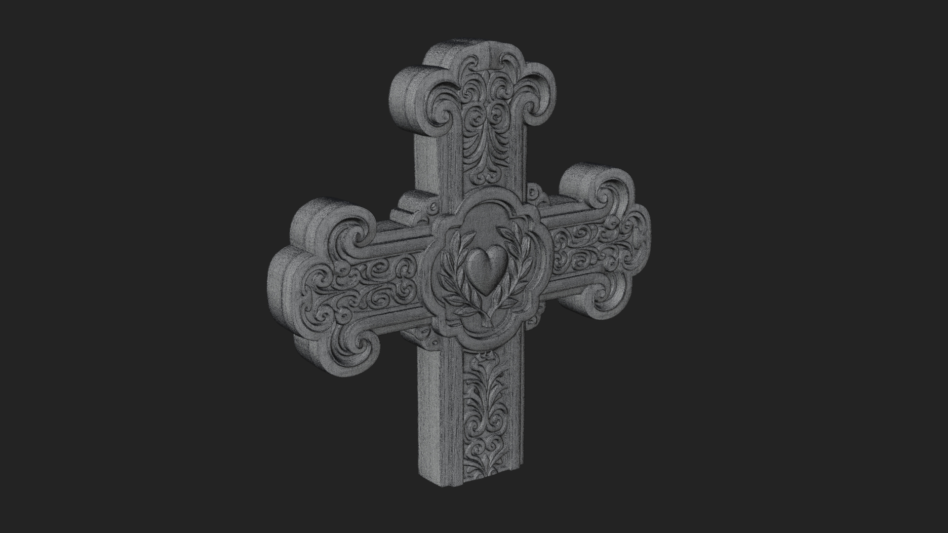 Carved Relief Wall Cross Design 78 3D Print Model 3D Model