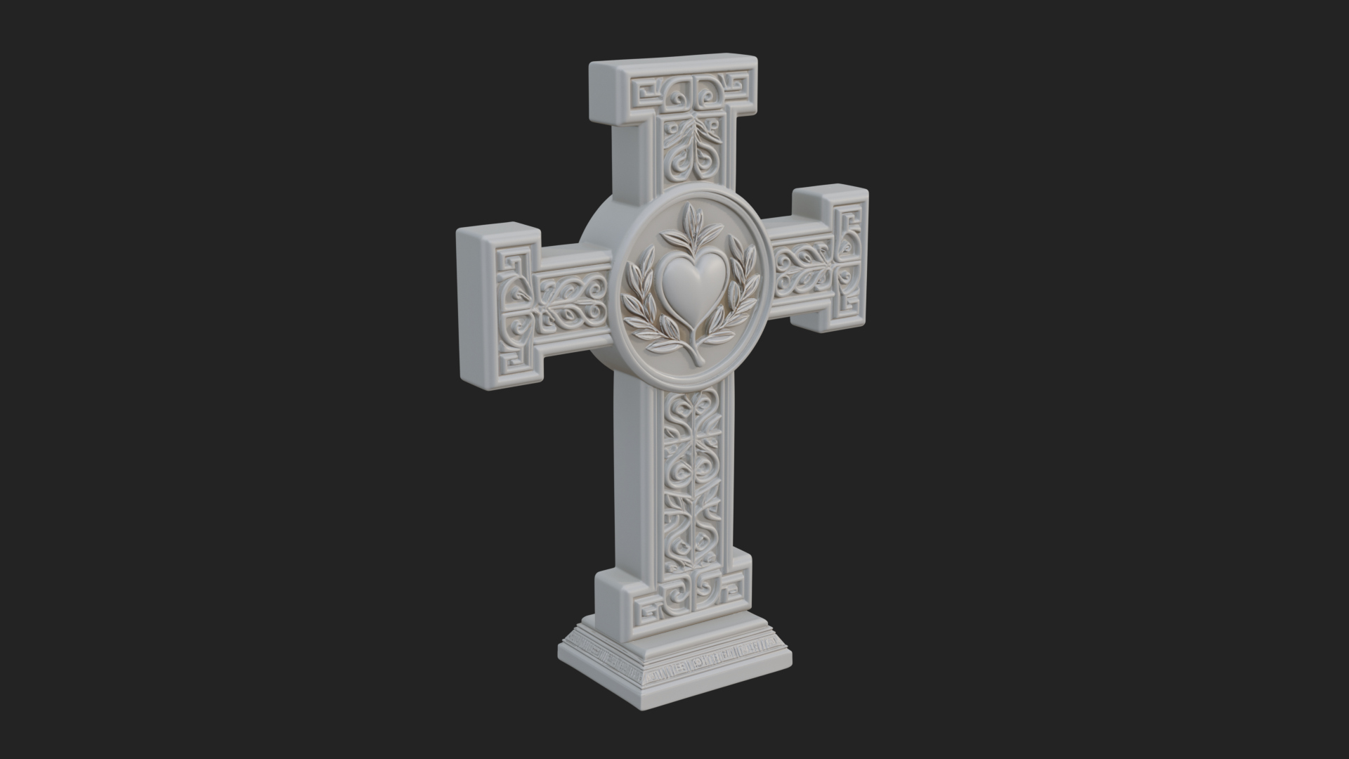 Carved Relief Wall Cross Design 79 3D Print Model 3D Model