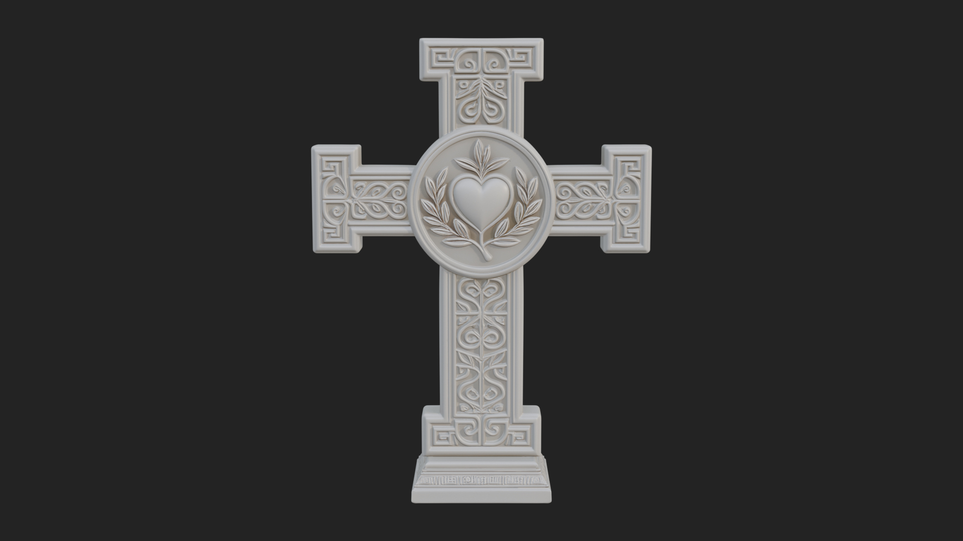 Carved Relief Wall Cross Design 79 3D Print Model 3D Model