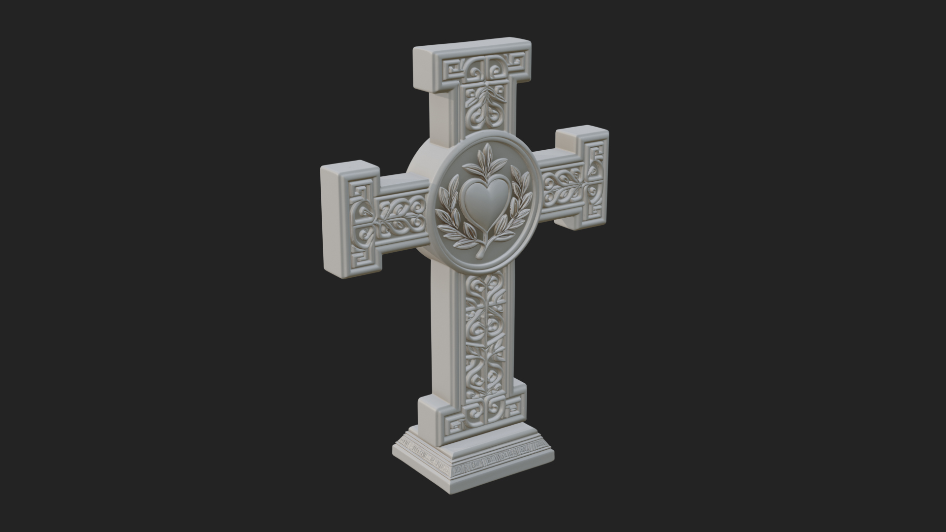 Carved Relief Wall Cross Design 79 3D Print Model 3D Model