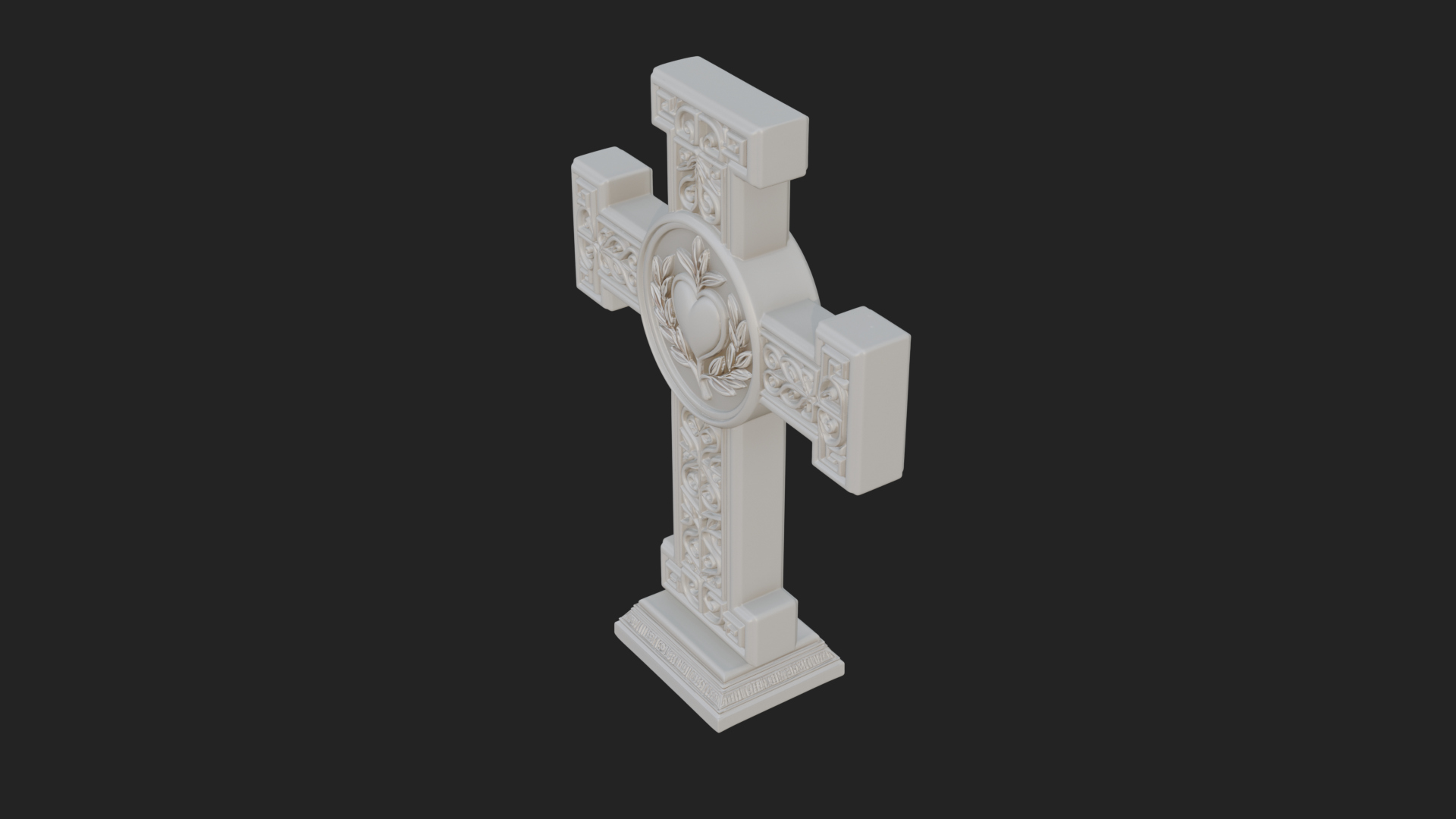 Carved Relief Wall Cross Design 79 3D Print Model 3D Model