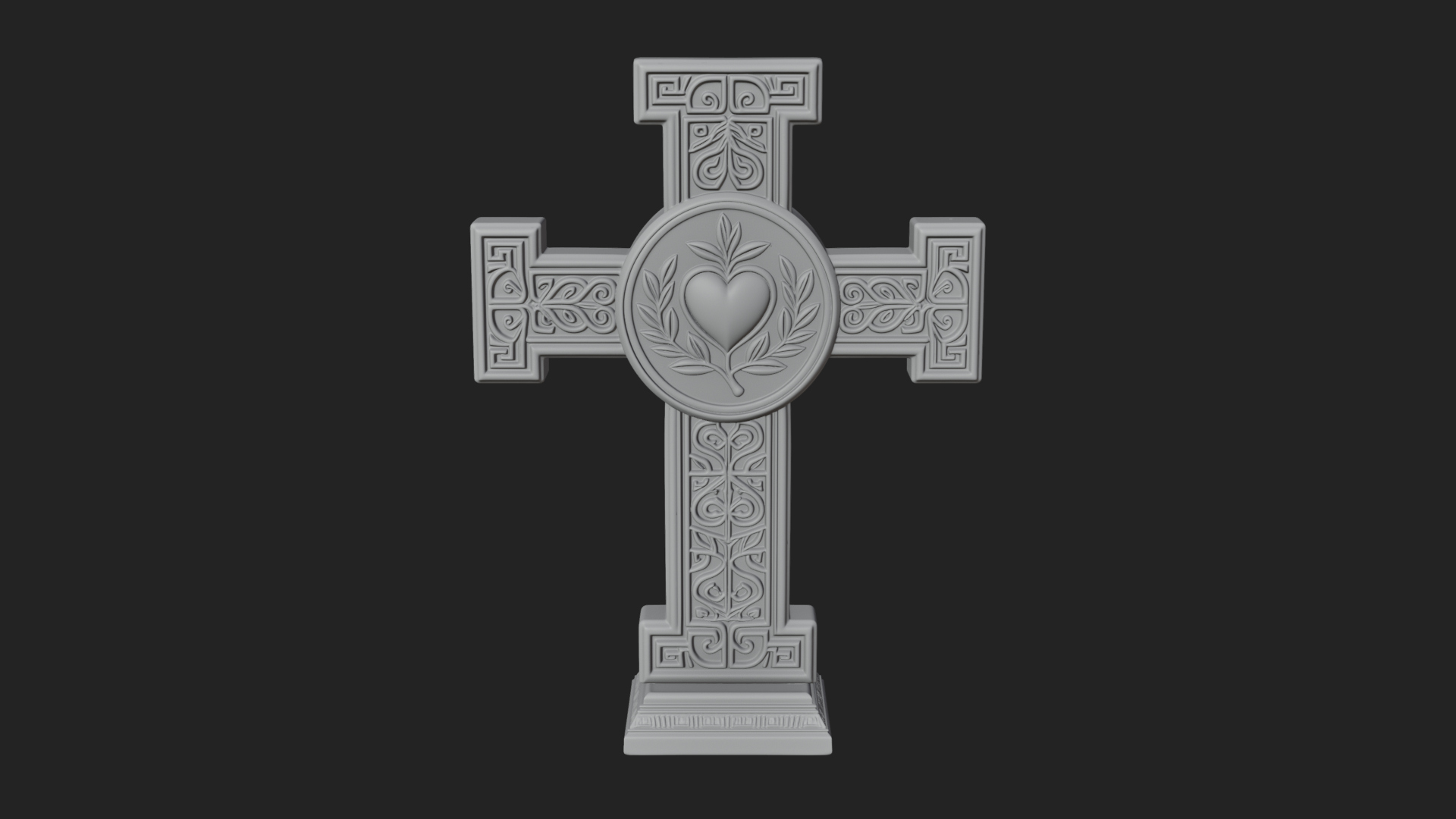 Carved Relief Wall Cross Design 79 3D Print Model 3D Model