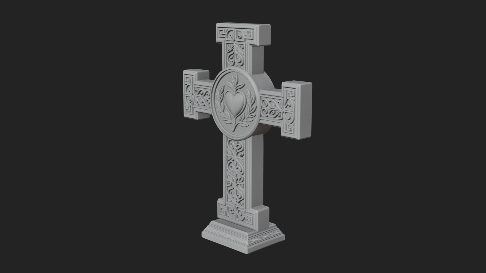 Carved Relief Wall Cross Design 79 3D Print Model 3D Model