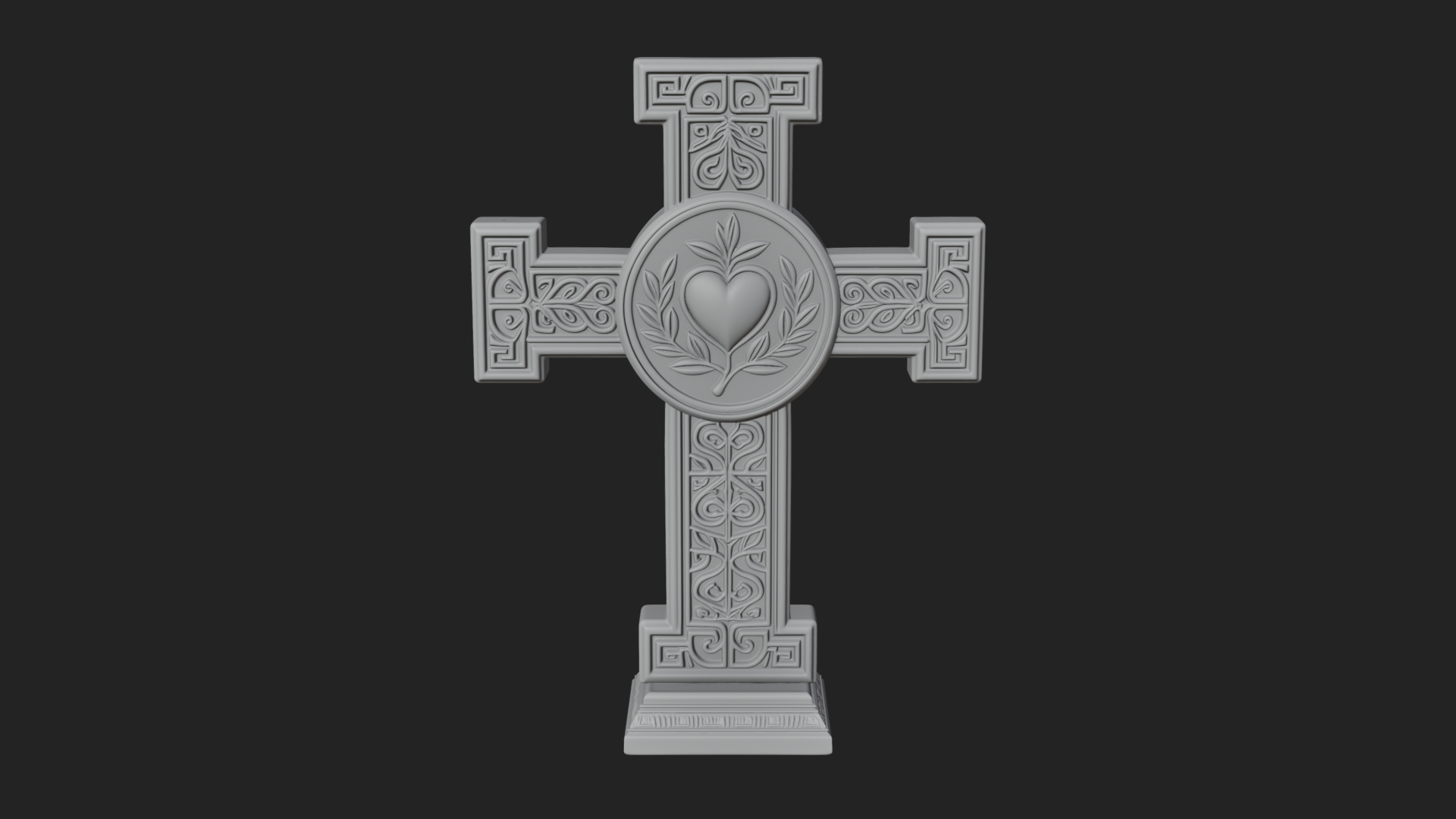 Carved Relief Wall Cross Design 79 3D Print Model 3D Model