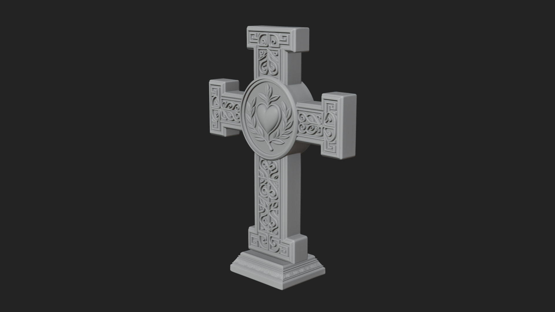 Carved Relief Wall Cross Design 79 3D Print Model 3D Model