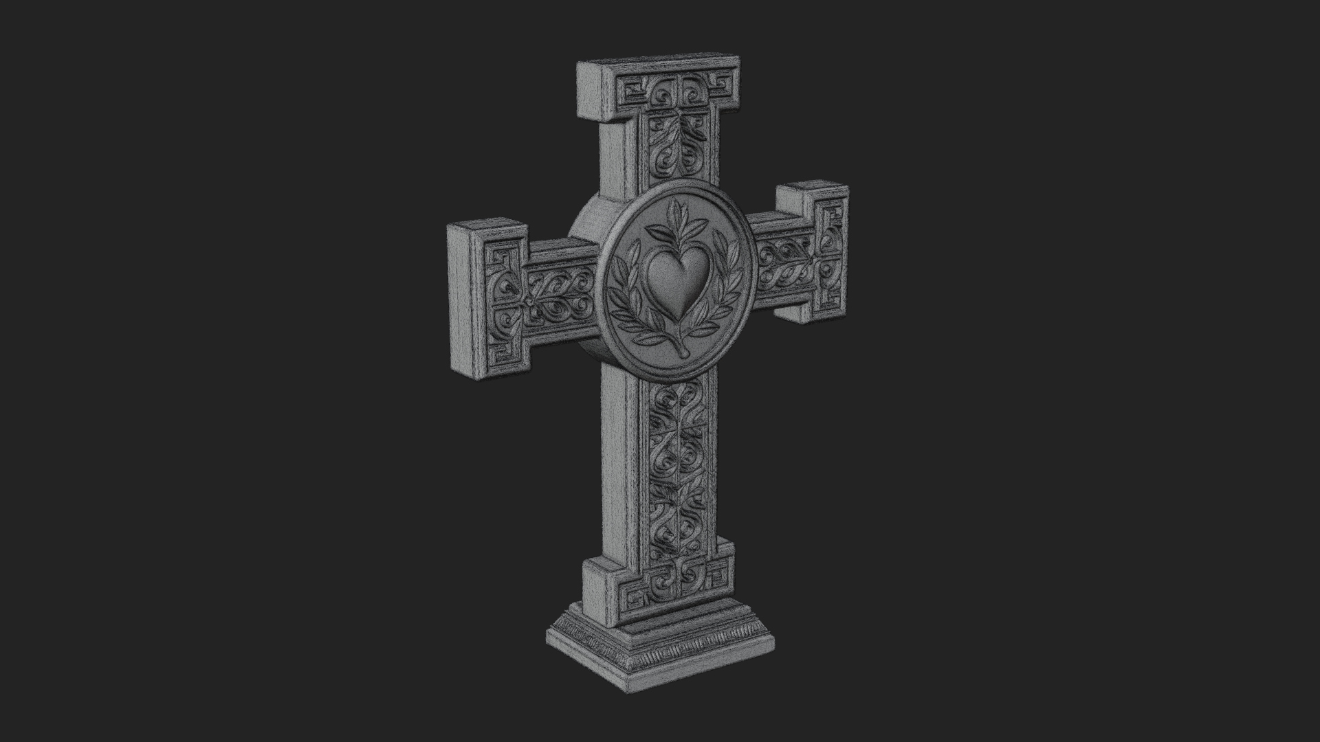 Carved Relief Wall Cross Design 79 3D Print Model 3D Model