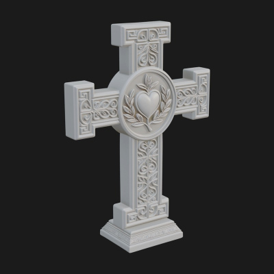 Carved Relief Wall Cross Design 79 3D Print Model
