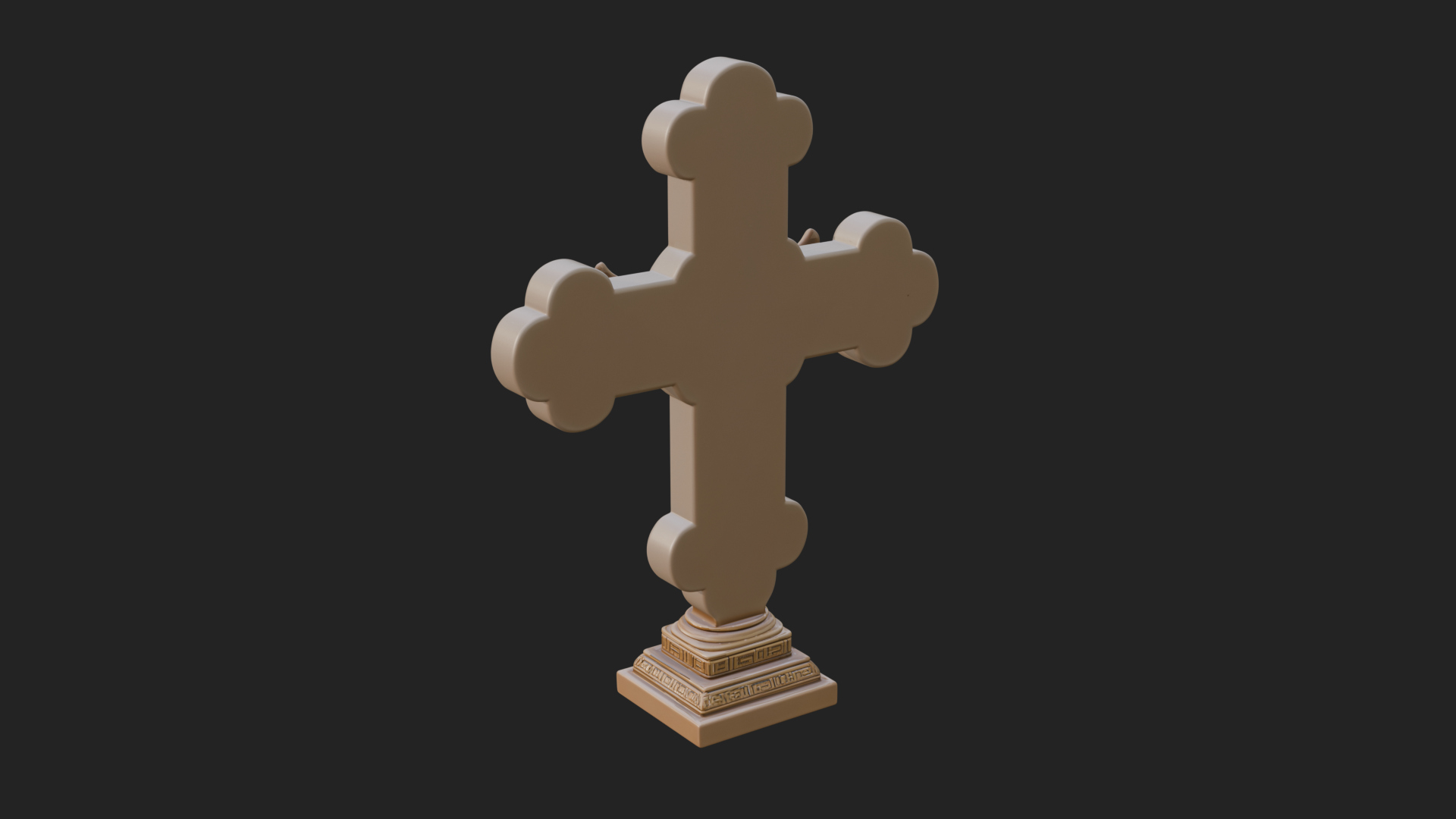 Carved Relief Wall Cross Design 8 3D Print Model 3D Model