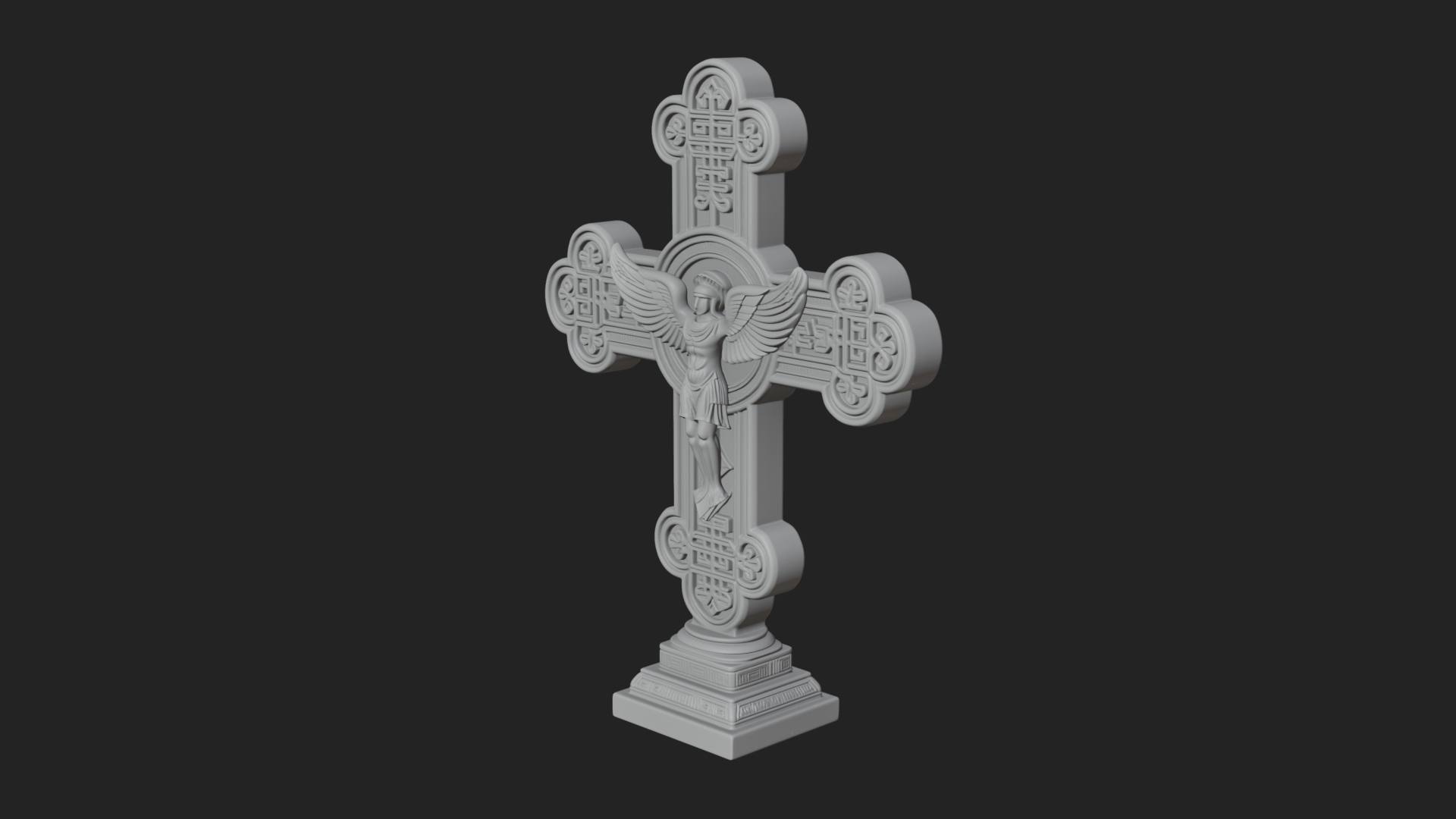 Carved Relief Wall Cross Design 8 3D Print Model 3D Model