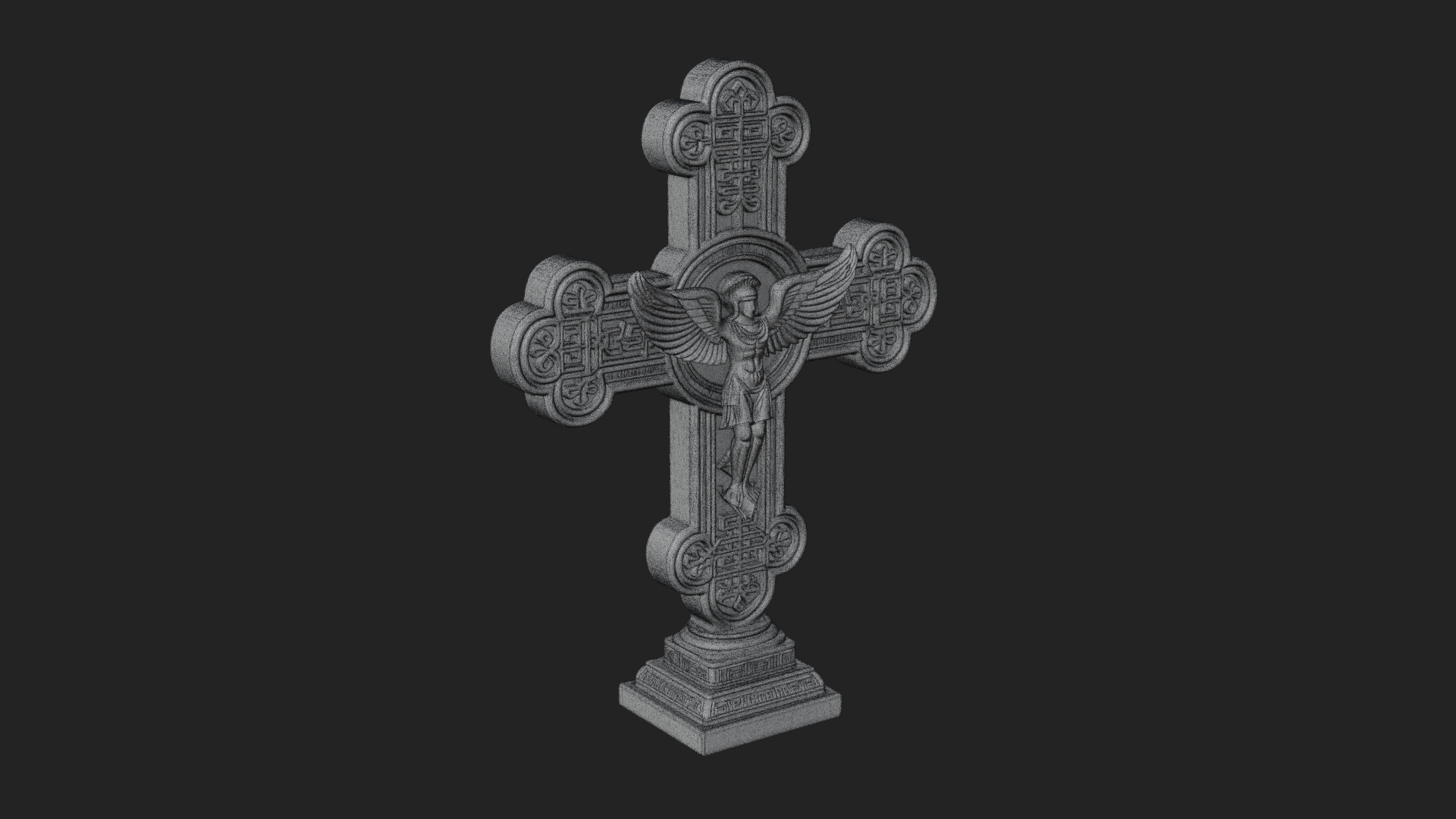 Carved Relief Wall Cross Design 8 3D Print Model 3D Model